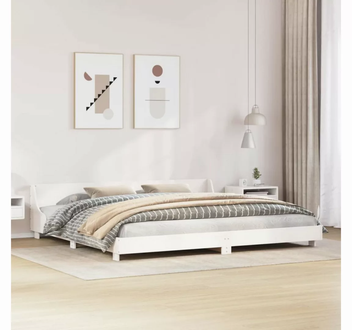 vidaXL Bett, Massivholzbett ohne Matratze Weiß 200x200 cm Kiefernholz günstig online kaufen