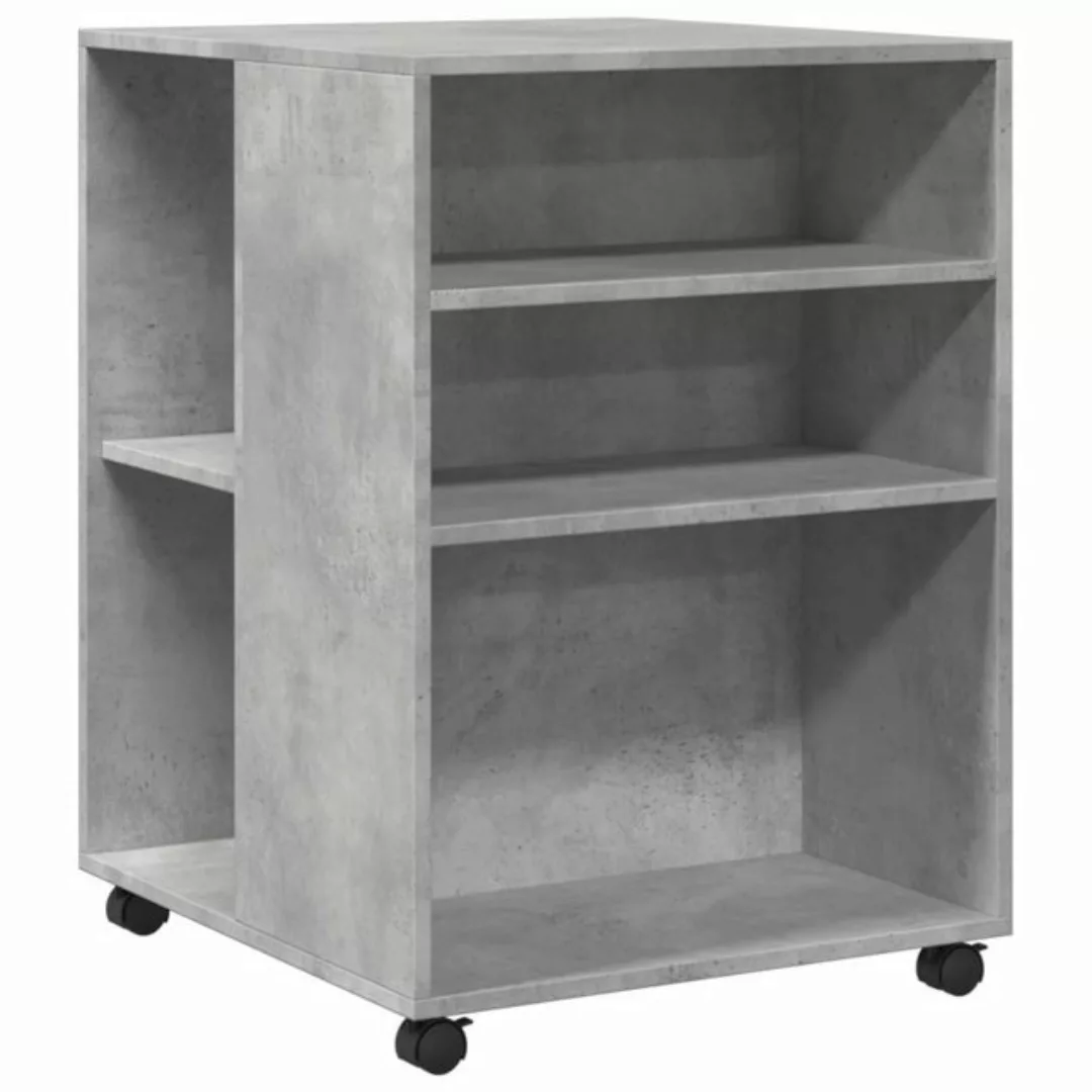 vidaXL Aktenschrank Beistelltisch mit Rollen Betongrau 55x60x78 cm Holzwerk günstig online kaufen