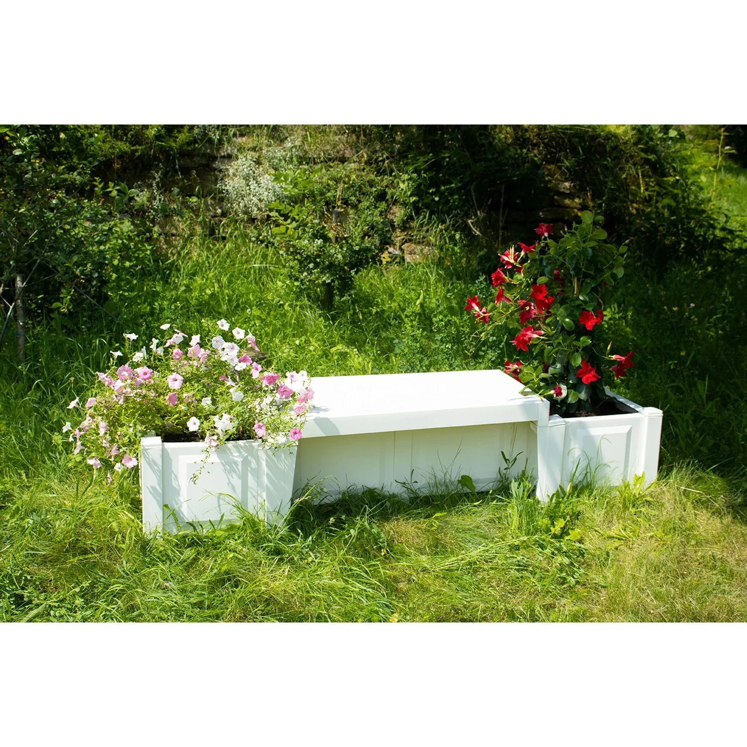 KHW Gartenbank weiß Kunststoff B/H/L: ca. 174x41x49 cm günstig online kaufen