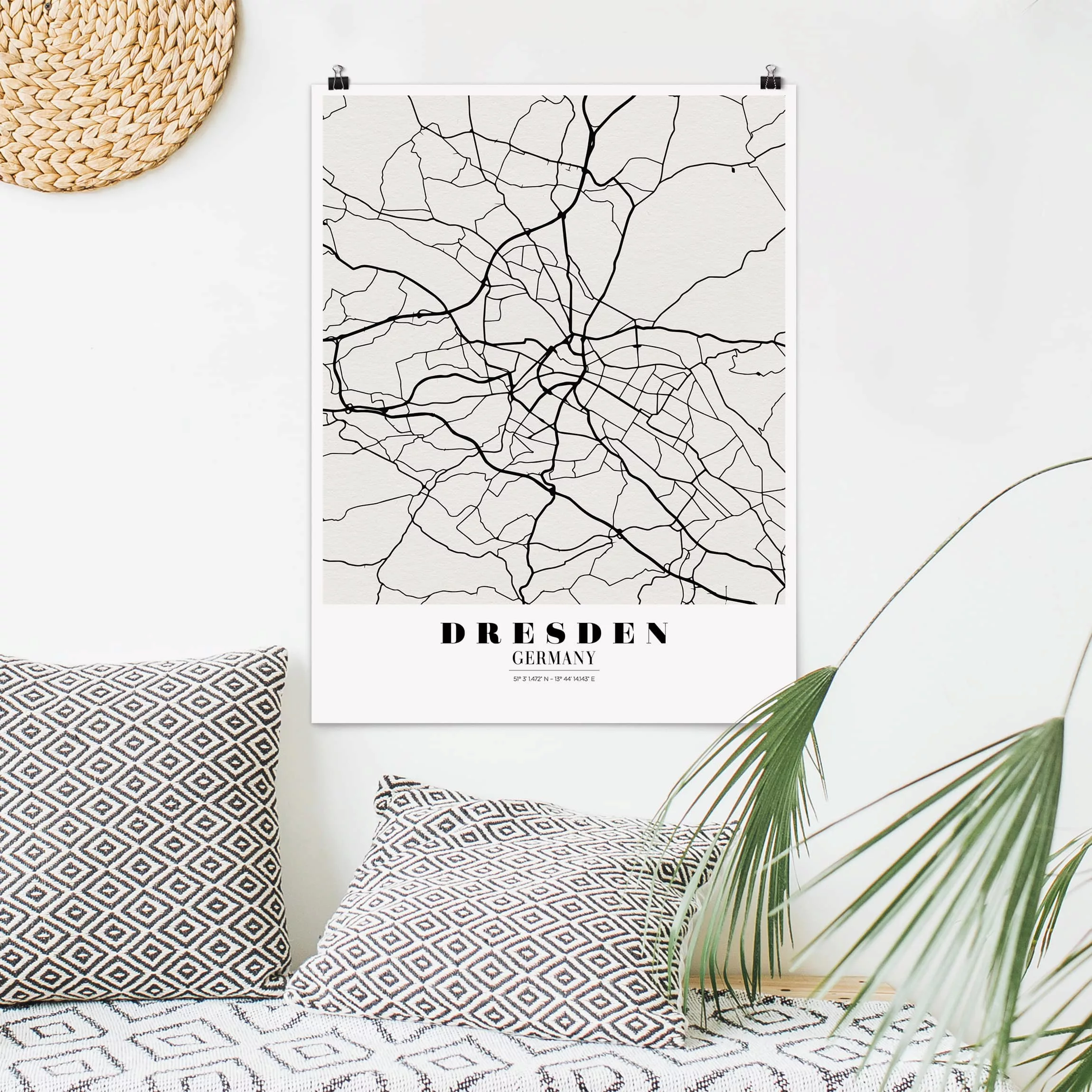 Poster - Hochformat Stadtplan Dresden - Klassik günstig online kaufen