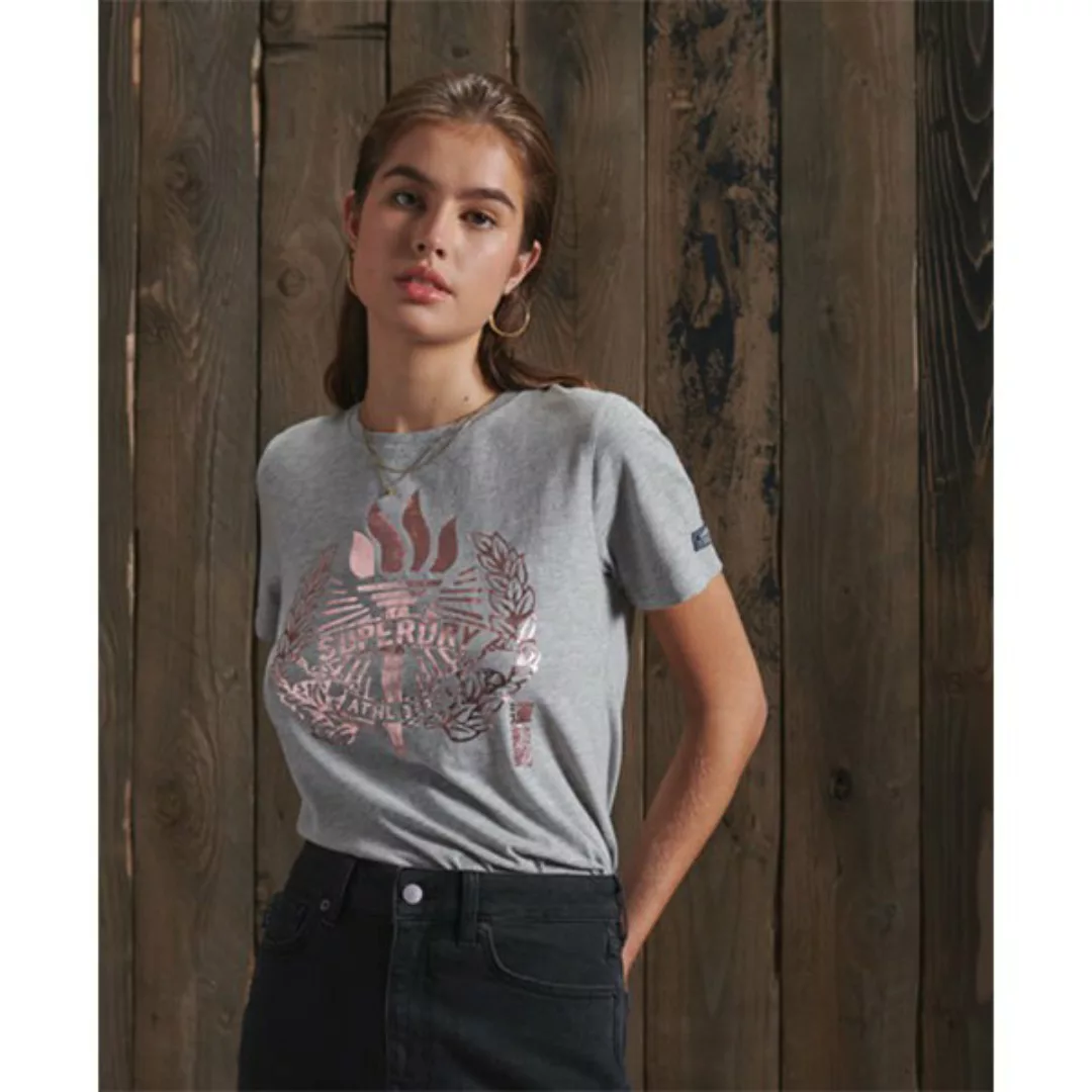 Superdry Reworked Classisc Foils Kurzarm T-shirt 2XS Grey Slate Marl günstig online kaufen