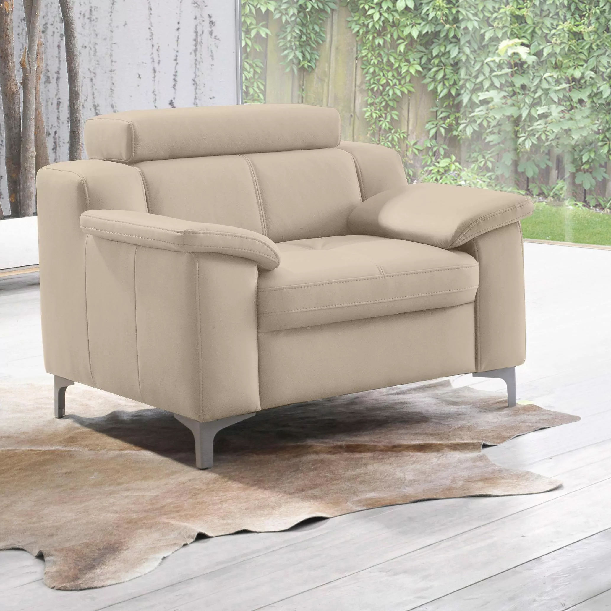 exxpo - sofa fashion Sessel "Florenz, Loungesessel, Relaxsessel mit hohem S günstig online kaufen