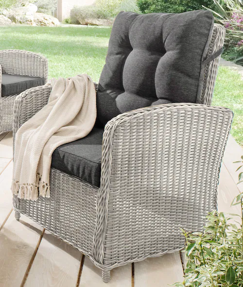 Destiny Loungesessel "MERANO", Aluminium, Polyrattan, inkl. Auflagen günstig online kaufen