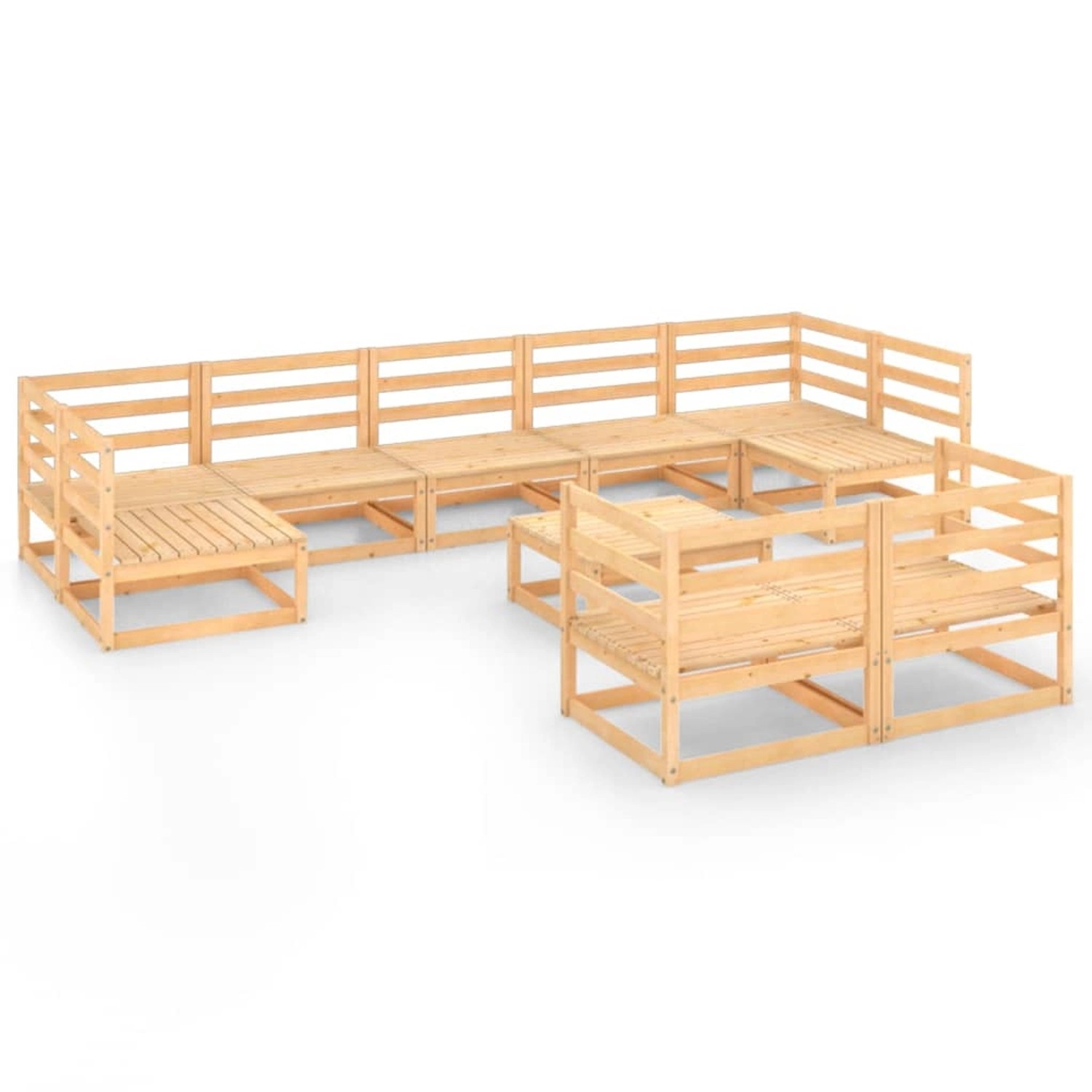 vidaXL 10-tlg Garten-Lounge-Set Massivholz Kiefer Modell 13 günstig online kaufen