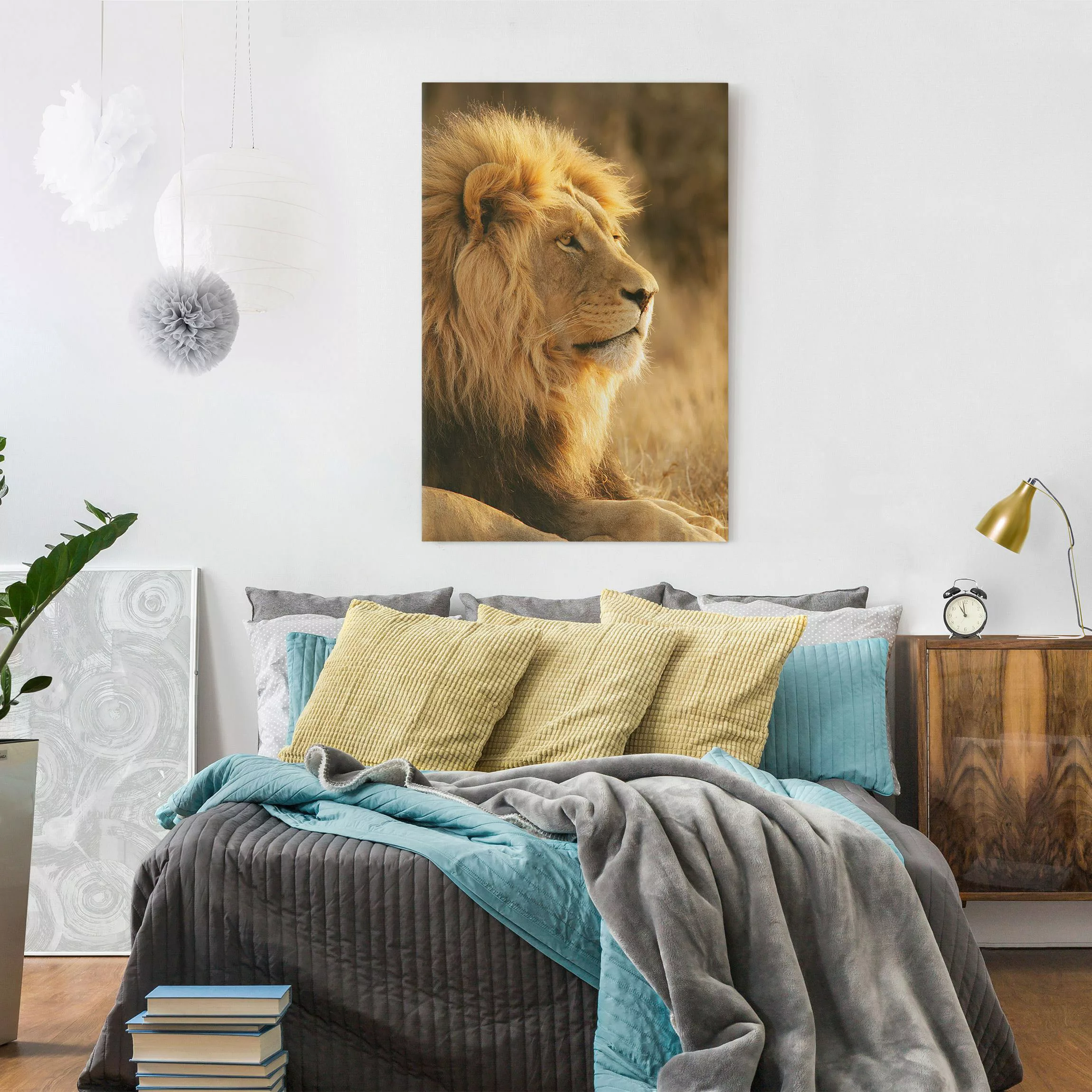 Leinwandbild Tiere - Hochformat Löwenkönig günstig online kaufen