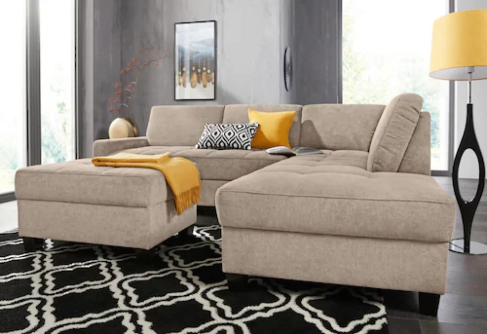 DOMO collection Ecksofa "Florentina L-Form", wahlweise mit Bettfunktion, mi günstig online kaufen