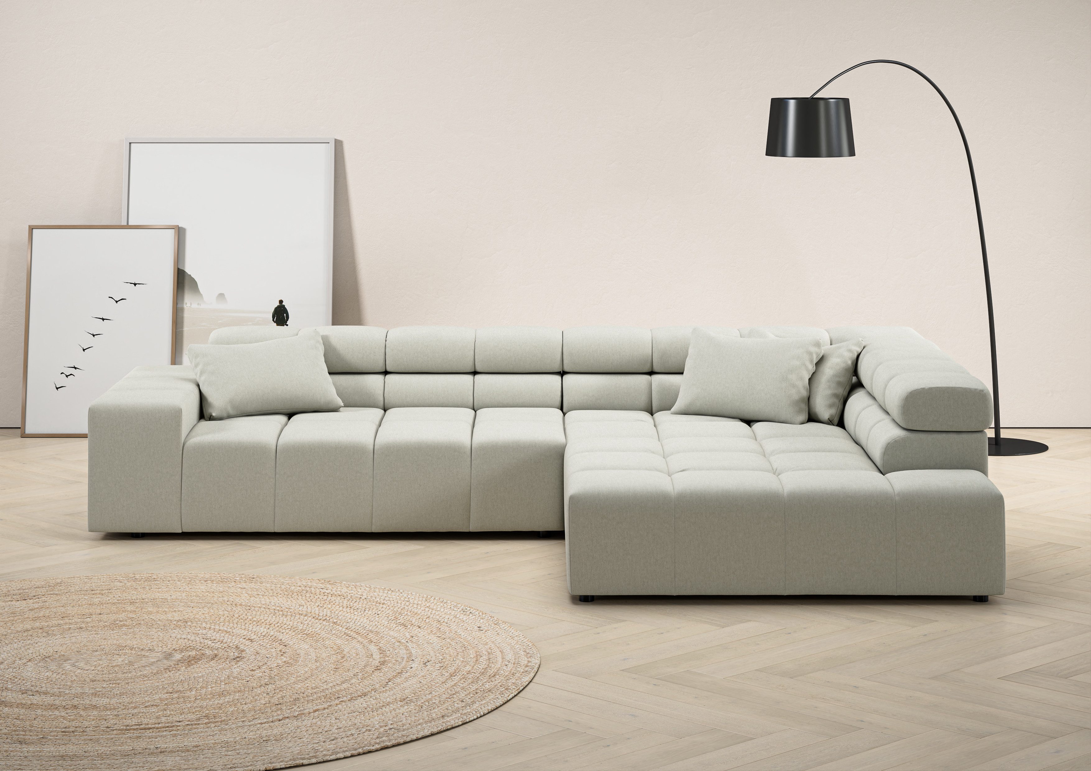 INOSIGN Ecksofa "Ancona incl. Kopfteilverstellung, Breite 319cm, L-Form", w günstig online kaufen