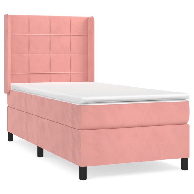 vidaXL Boxspringbett, Boxspringbett mit Matratze Rosa 90x190 cm Samt günstig online kaufen