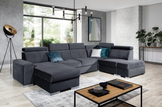 Luxusbetten24 Schlafsofa Designer Sofa Leandro U, mit USB, Schlaf- und Klap günstig online kaufen