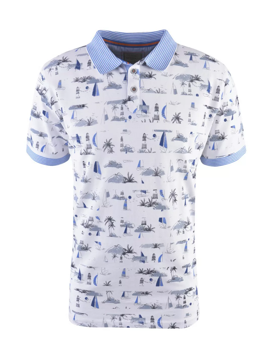 MILANO ITALY Herren Poloshirt, weiß günstig online kaufen