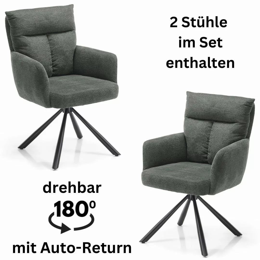Stolkom Armlehnstuhl "Sofia", (Set), 2 St., Microfaser, 180 grad drehbar mi günstig online kaufen