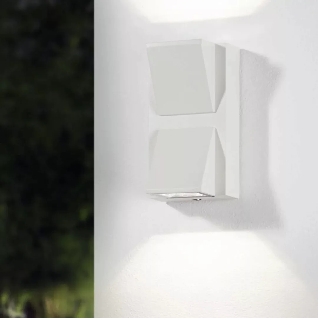 famlights | LED Außenwandleuchte Sabine aus Aluminium in Weiß-Matt günstig online kaufen