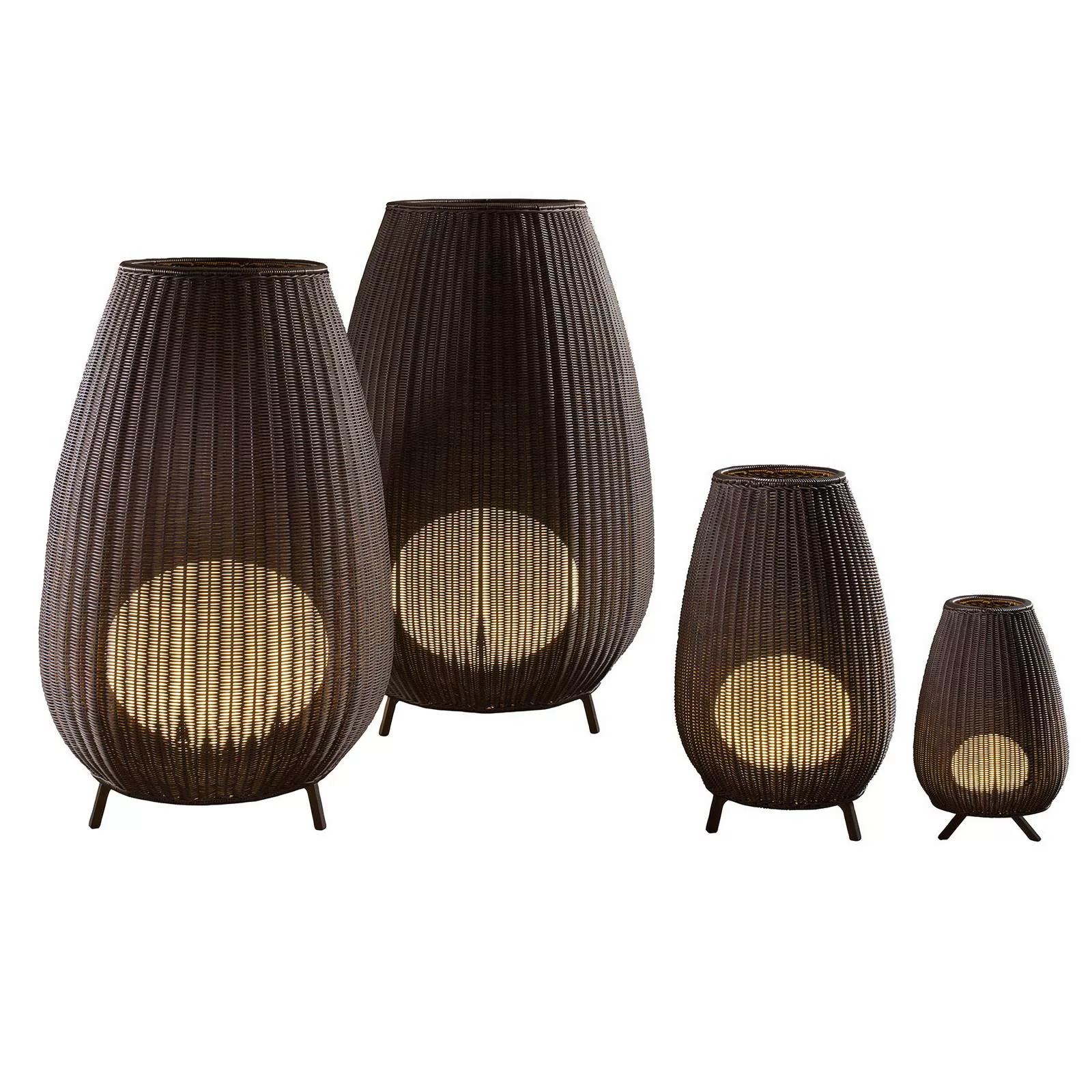 Bover Amphora 02 Terrassenleuchte, rattan brown günstig online kaufen