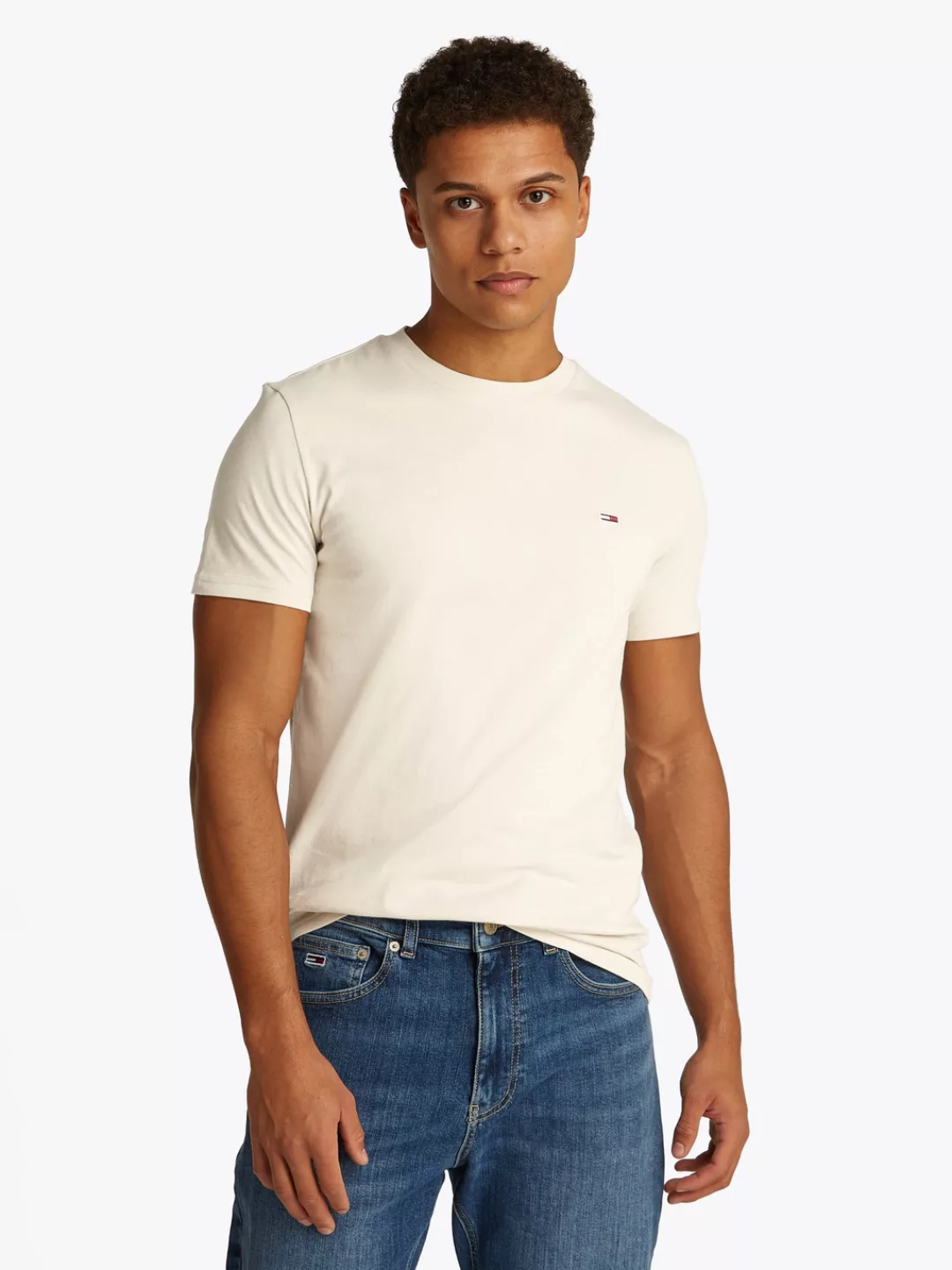 Tommy Jeans Rundhalsshirt "TJM XSLIM 2PACK JERSEY TEE EXT", Logostickerei, günstig online kaufen