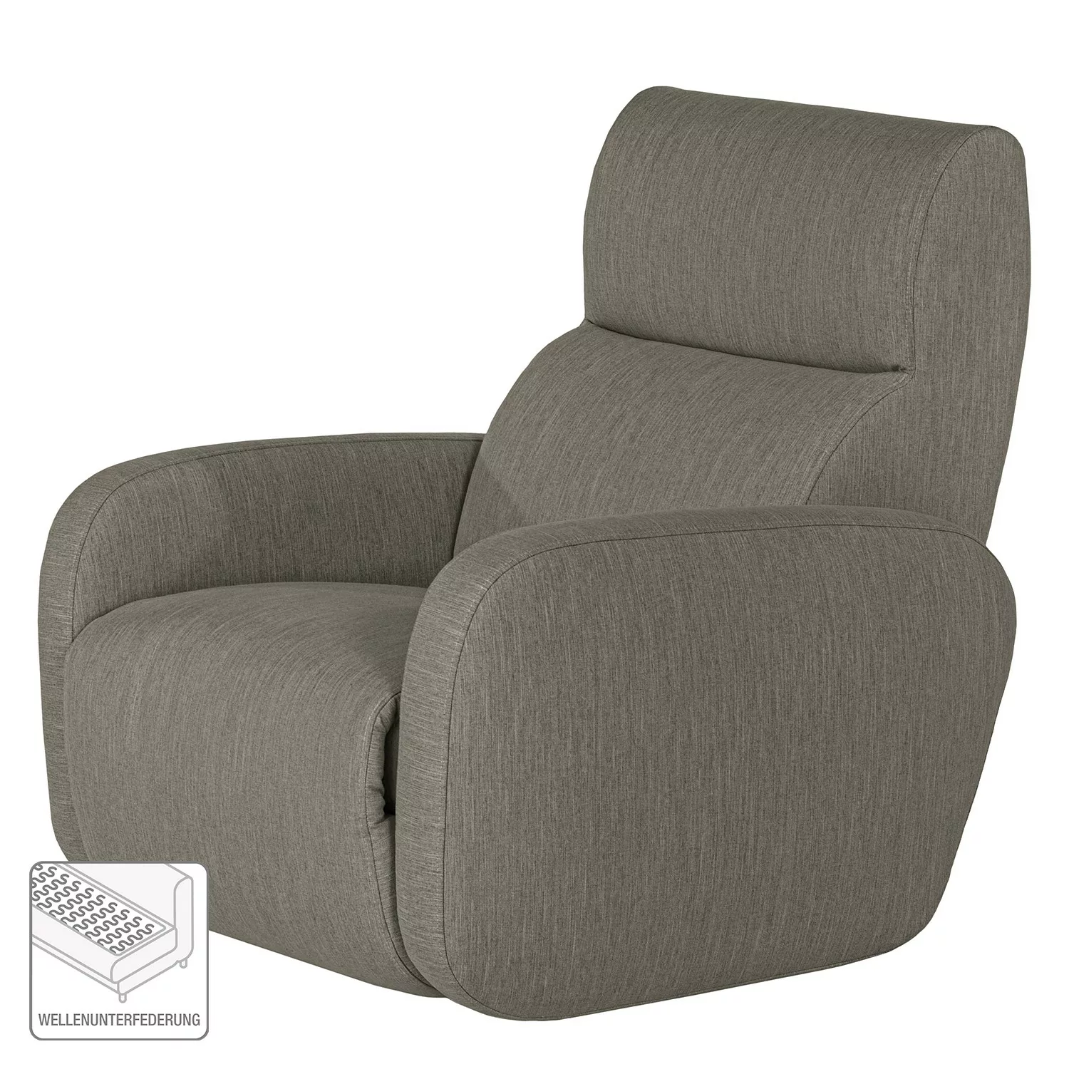 home24 loftscape Sessel Mezin II Grau Webstoff 97x104x105 cm (BxHxT) günstig online kaufen