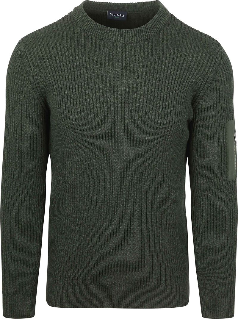 Suitable Mou Pullover Dunkelgrün - Größe XL günstig online kaufen