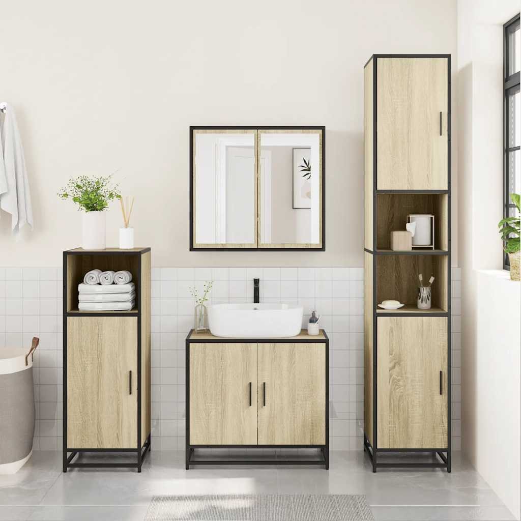 vidaXL Badezimmer-Set Badschrank Sonoma-Eiche 35x37,5x100 cm günstig online kaufen