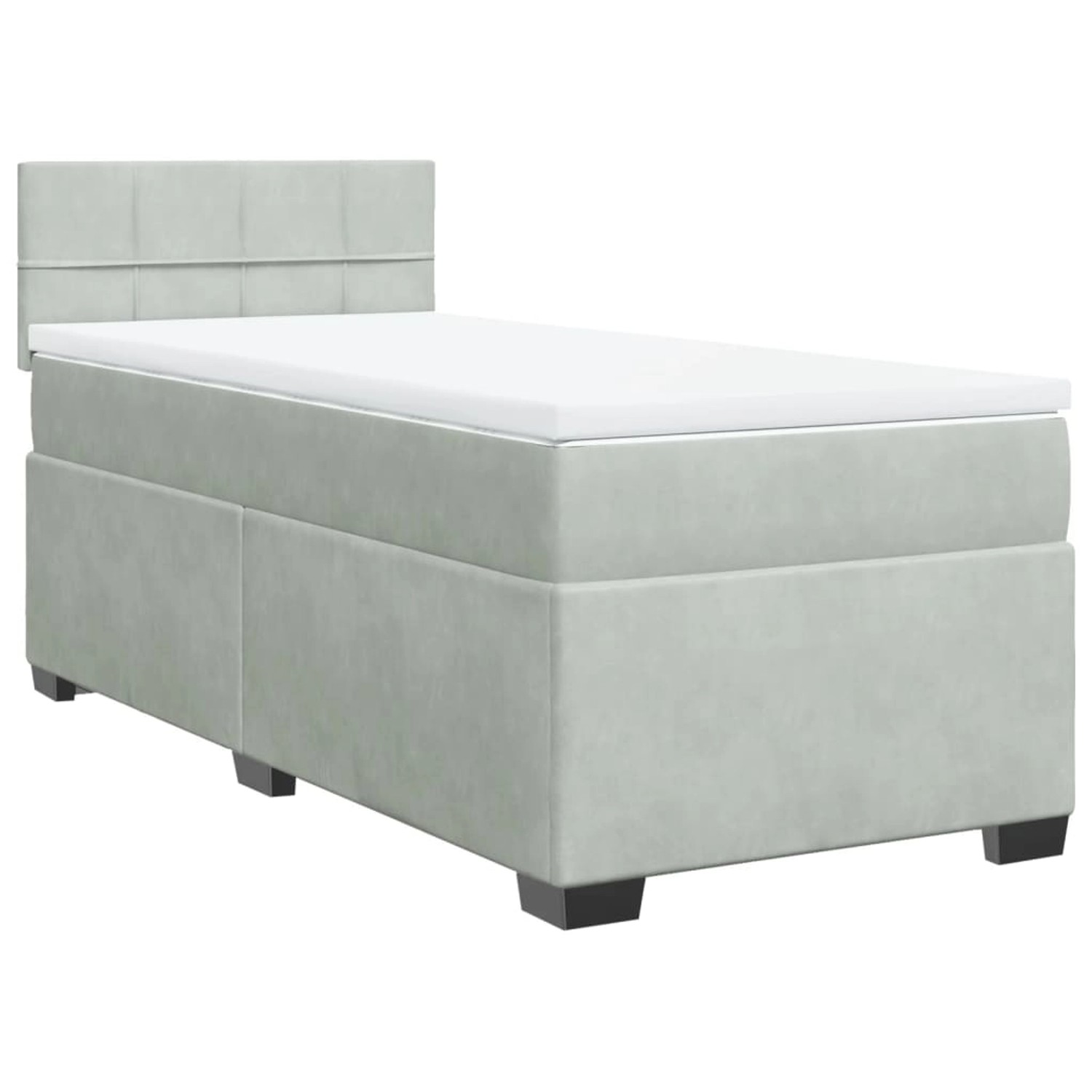 vidaXL Boxspringbett mit Matratze Hellgrau 80x200 cm Samt2105717 günstig online kaufen