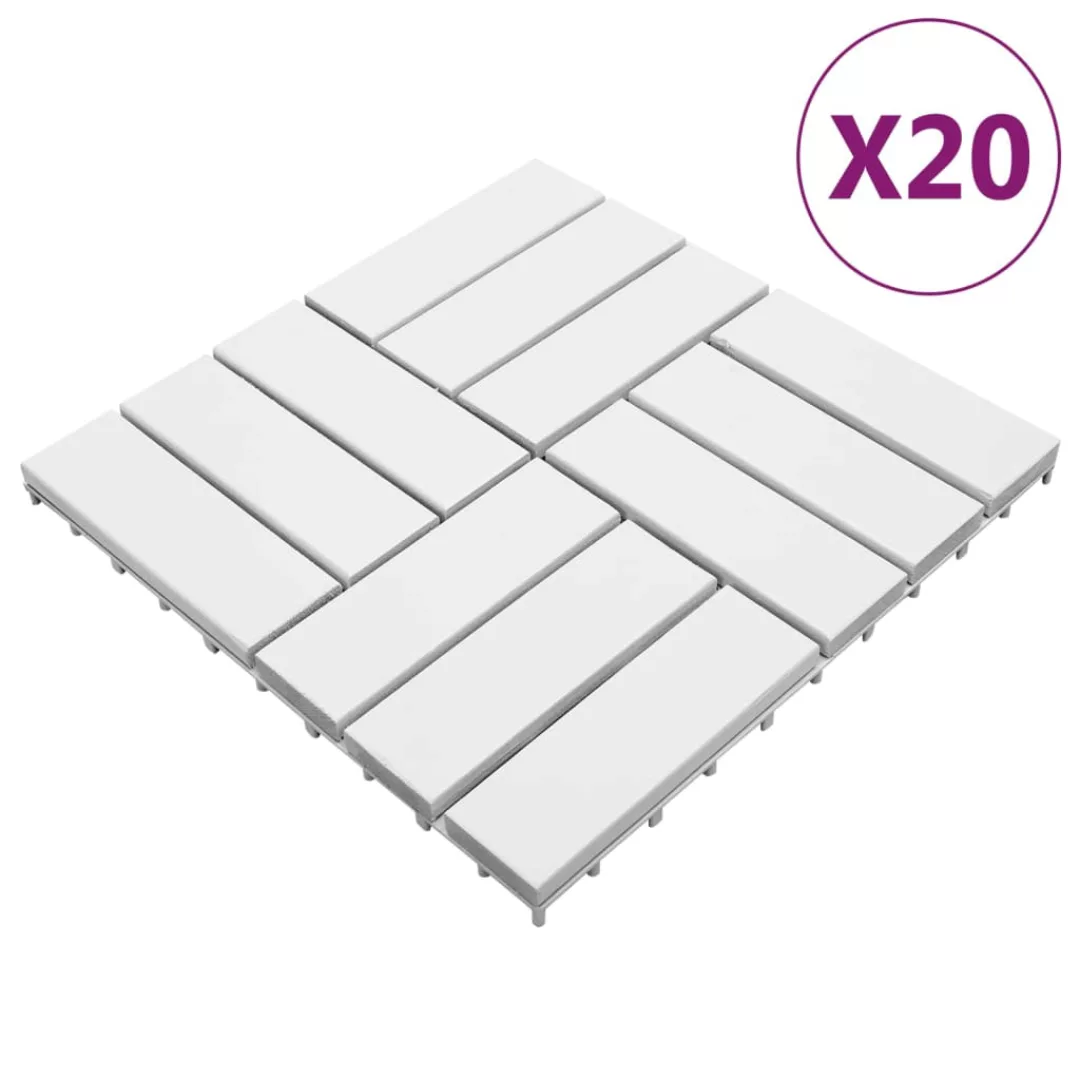 Vidaxl Terrassenfliesen 20 Stk. Weiß 30x30 Cm Massivholz Akazie günstig online kaufen