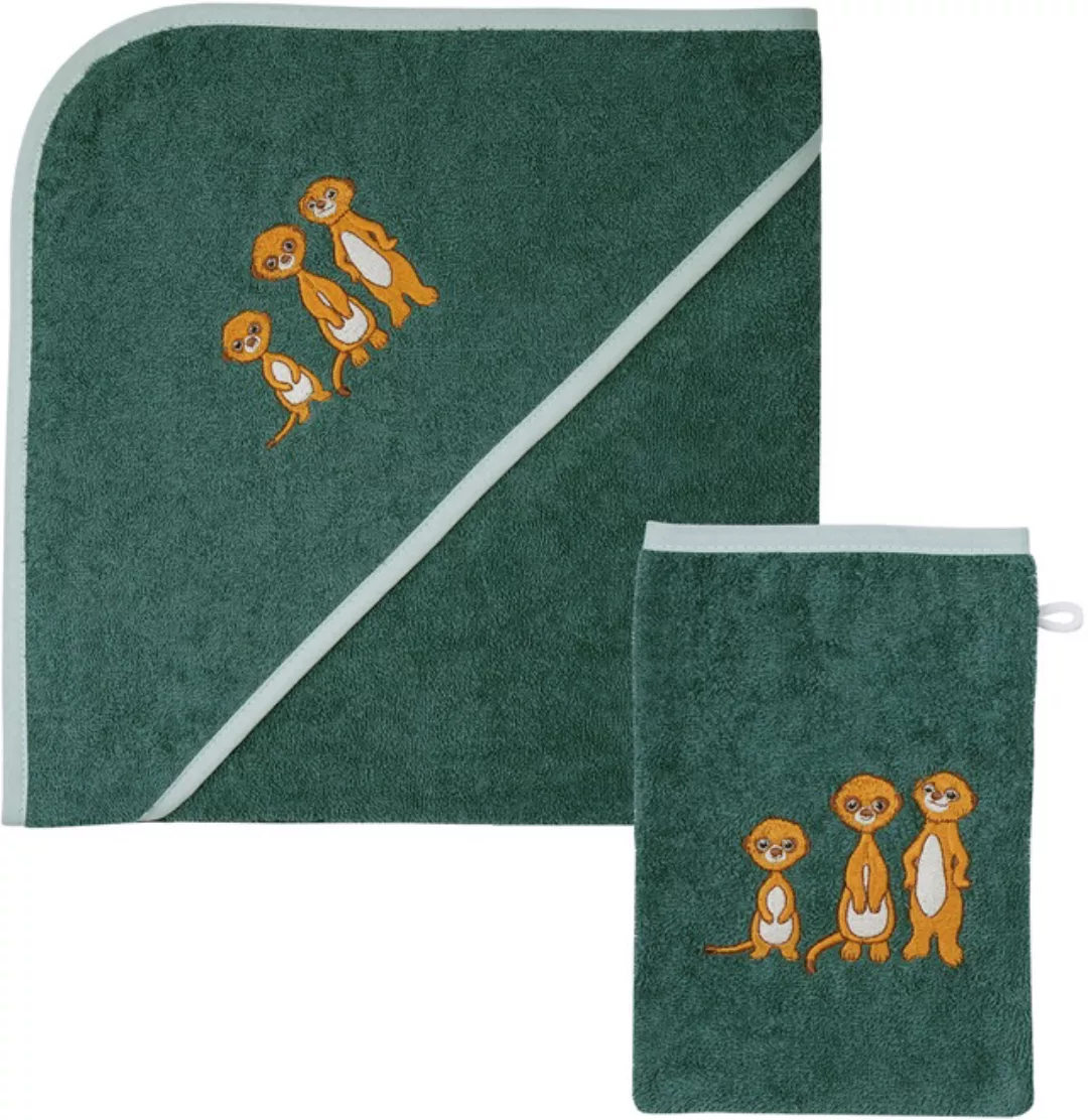 Wörner Handtuch Set »Erdmännchen Kapuzenbadetuch 100/100 mit Waschhandschuh günstig online kaufen