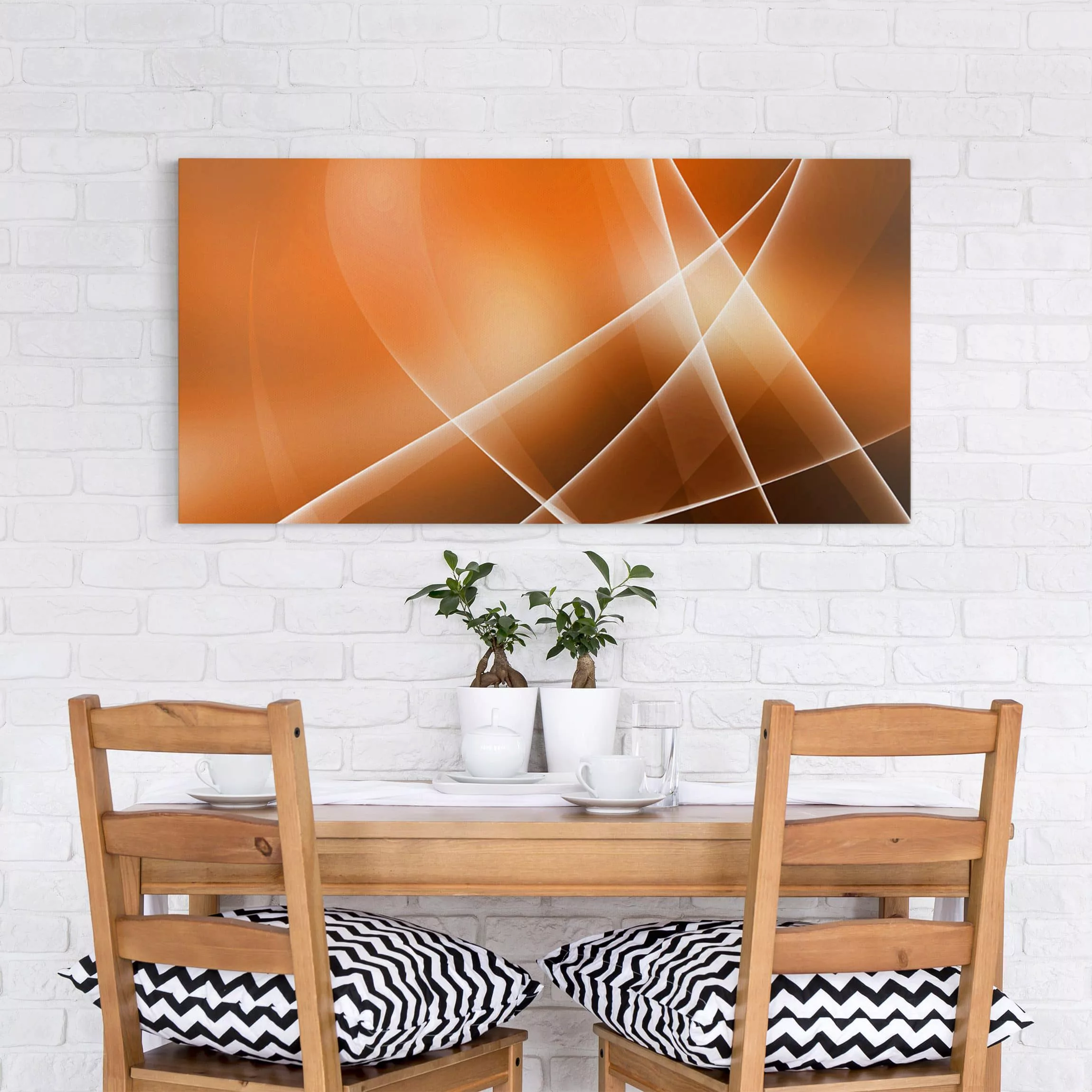 Leinwandbild Abstrakt - Querformat Orange Sound günstig online kaufen