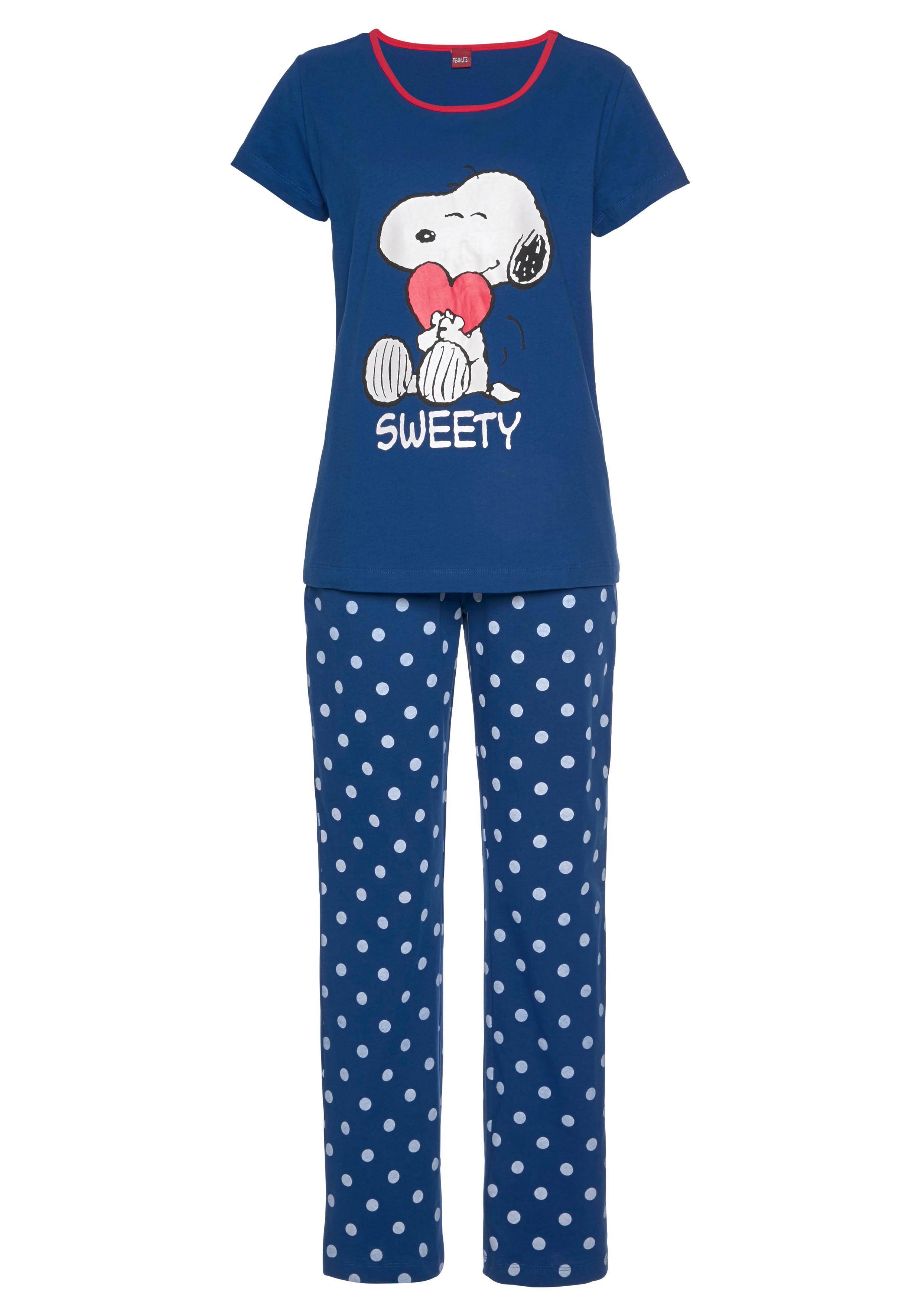 Peanuts Pyjama, (2 tlg.), mit Snoopy-Druck und Pünktchen-Hose günstig online kaufen