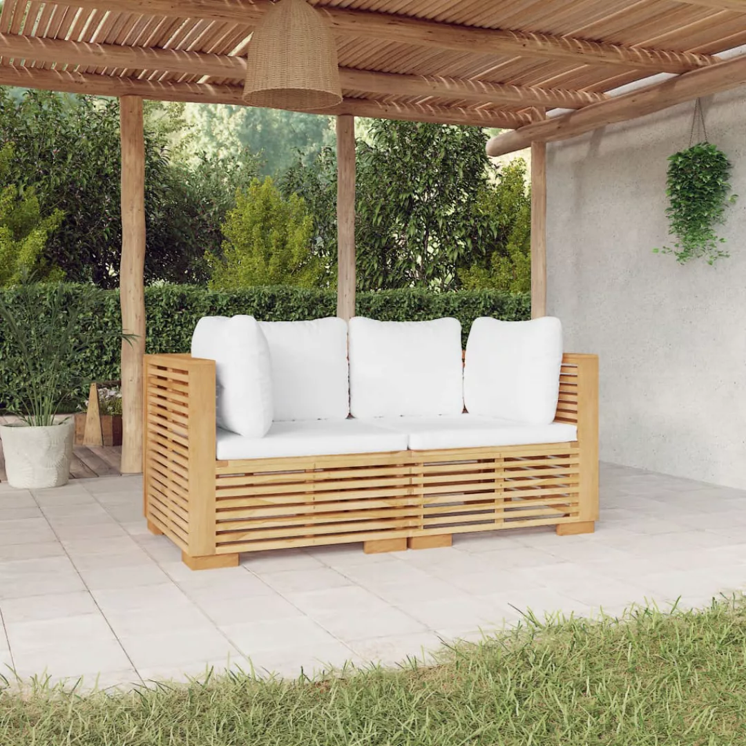 Vidaxl Garten-ecksofas Mit Kissen 2 Stk. Massivholz Teak günstig online kaufen