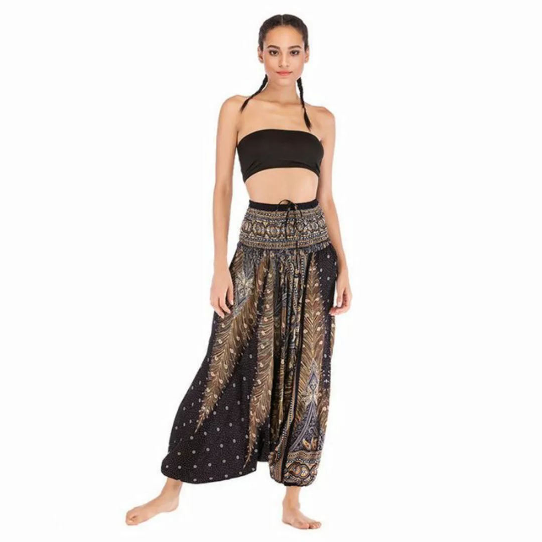 AUKUU Loungepants Freizeit-Yogahose, Yogabekleidung, Jumpsuit, Bohemian-Sti günstig online kaufen