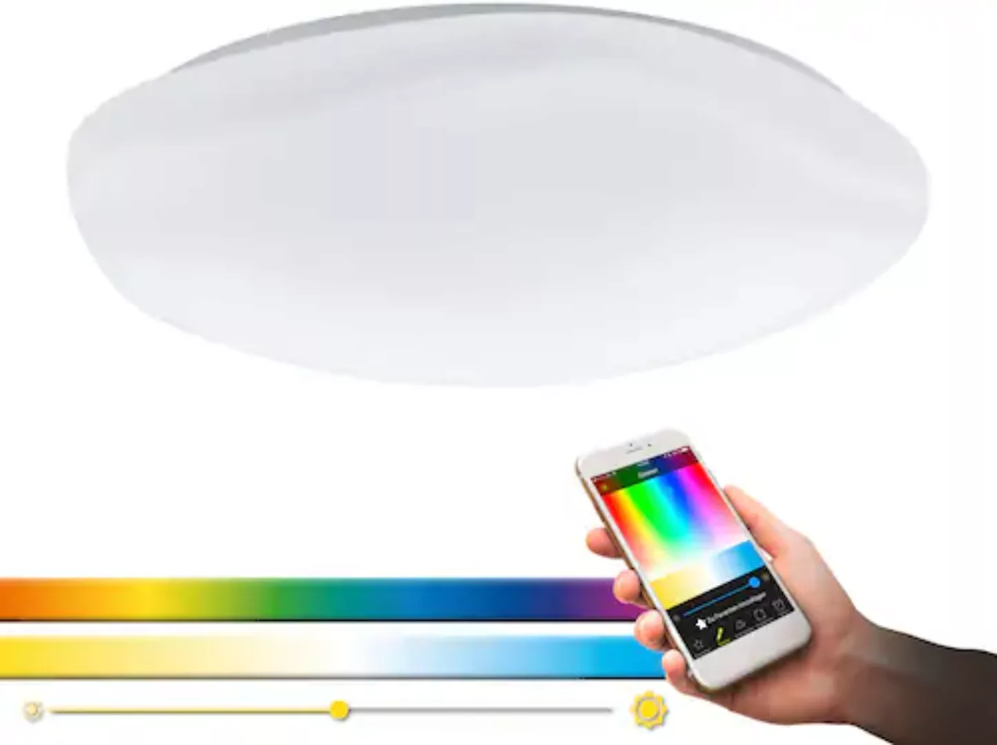 Eglo Connect LED-Deckenleuchte Totari Ø 60 cm Weiß günstig online kaufen