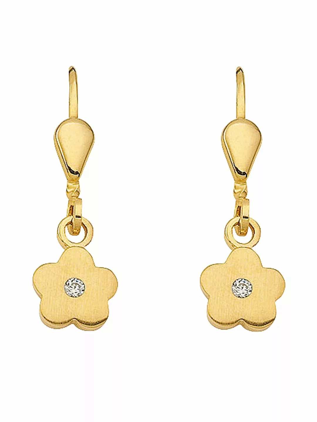 Adelia´s Paar Ohrhänger "333 Gold Ohrringe Ohrhänger Blüte", mit Zirkonia G günstig online kaufen