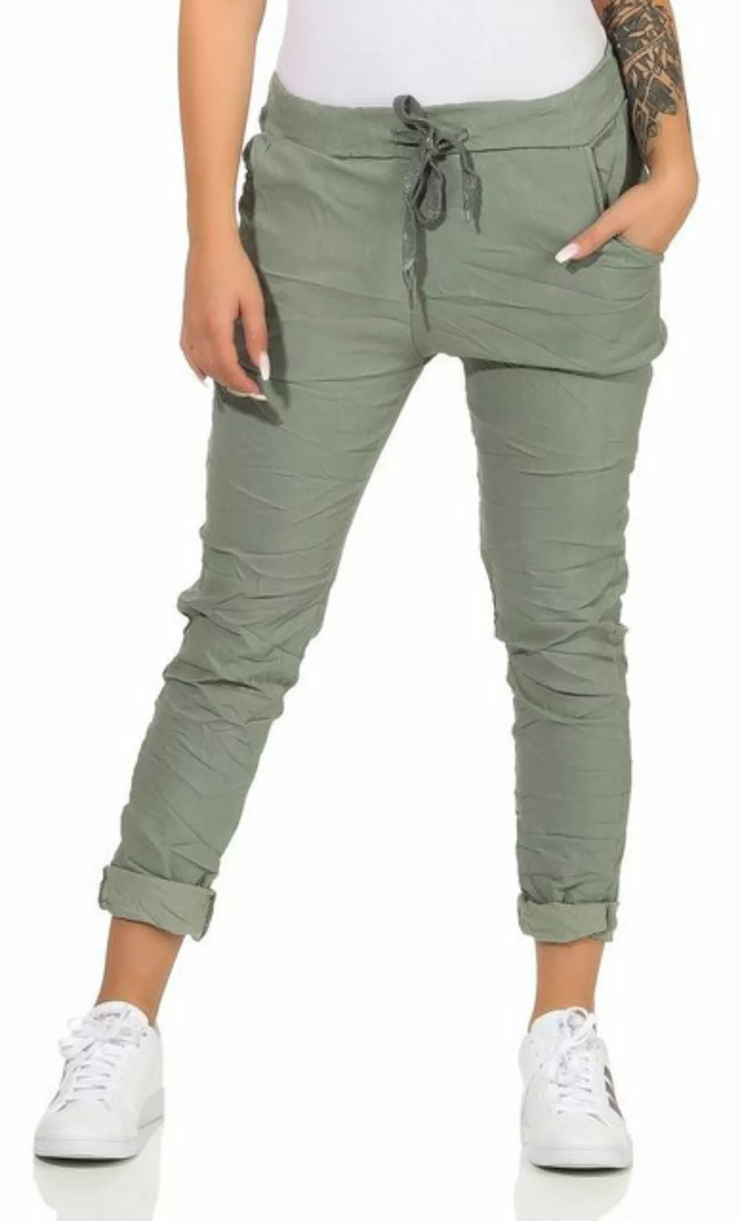 CLEO STYLE Stoffhose Damen Jogginghose 88 Grün günstig online kaufen