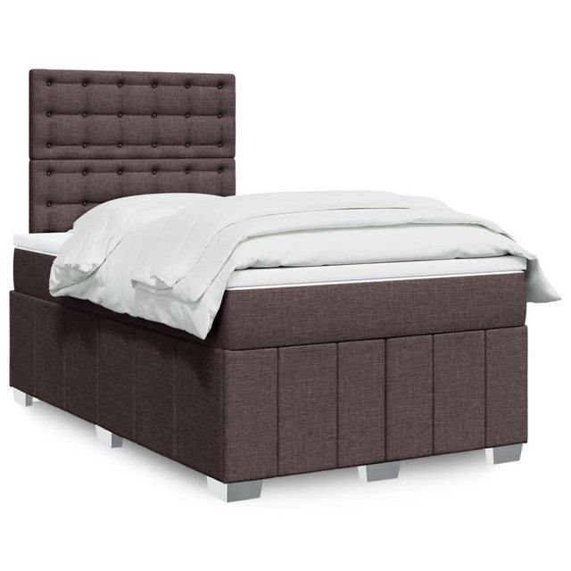 vidaXL Boxspringbett, Boxspringbett mit Matratze Dunkelbraun 120x200 cm Sto günstig online kaufen