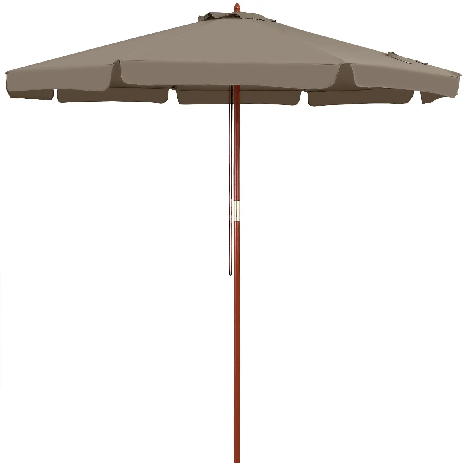 Sonnenschirm Taupe Holz Ø330cm UV-Schutz 80+ günstig online kaufen