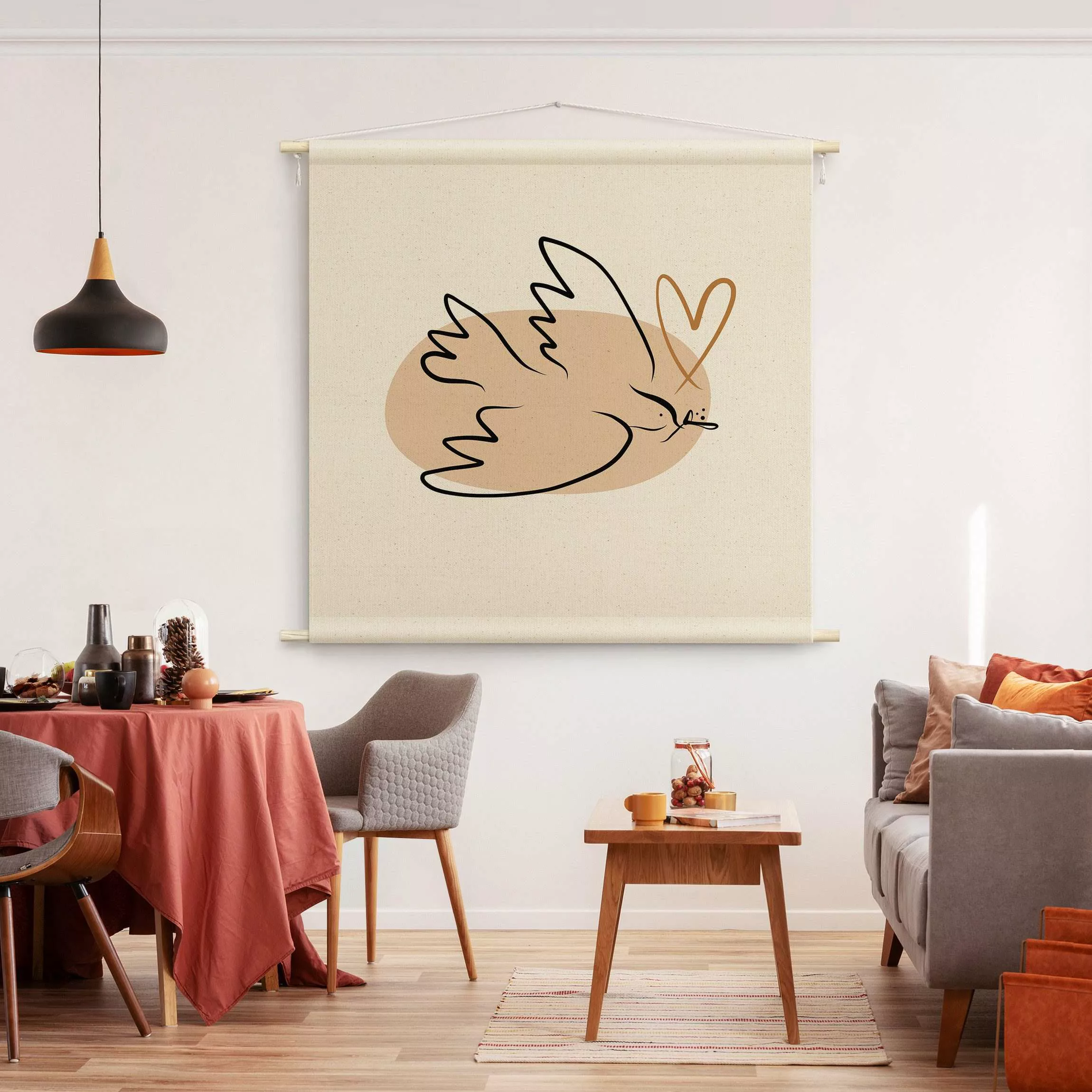 Wandteppich Picasso Interpretation - Friedenstaube günstig online kaufen