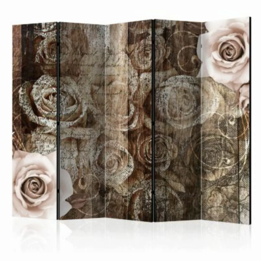 artgeist Paravent Old Wood & Roses II [Room Dividers] mehrfarbig Gr. 225 x günstig online kaufen