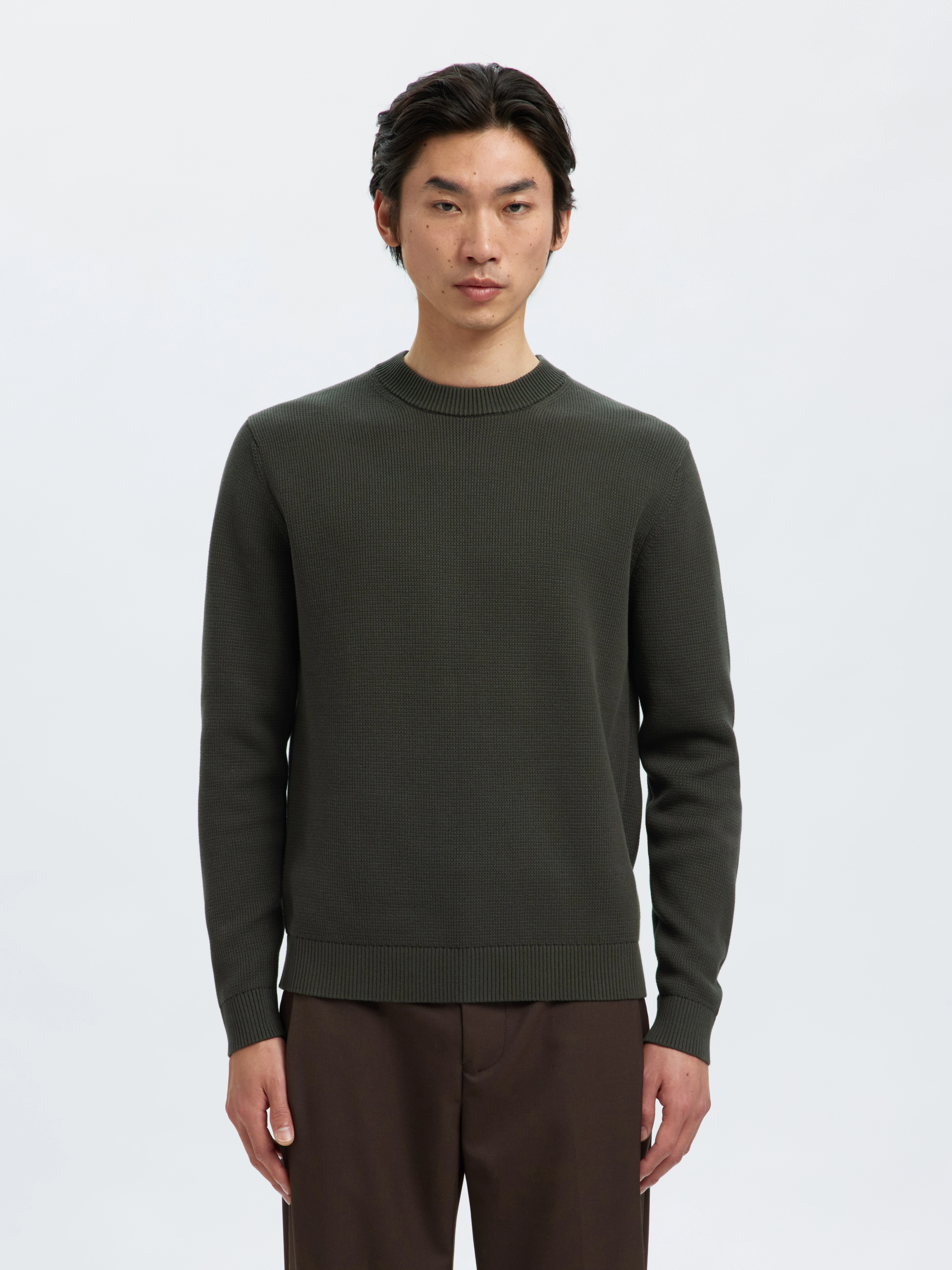 SELECTED HOMME Rundhalspullover "SLHDANE LS KNIT STRUCTURE CREW NECK NOOS" günstig online kaufen