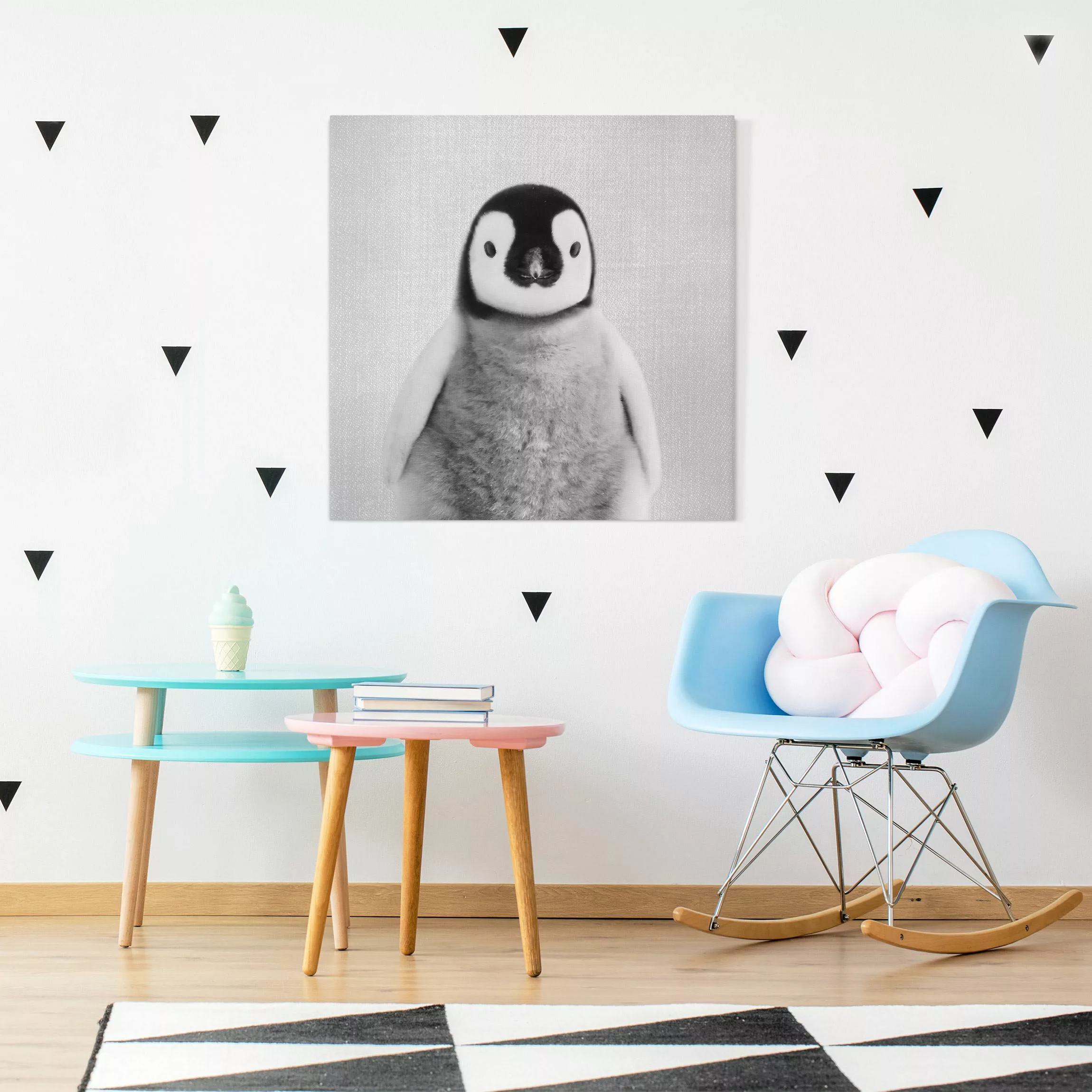 Leinwandbild Baby Pinguin Pepe Schwarz Weiß günstig online kaufen