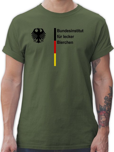 Shirtracer T-Shirt Bundesinstitut für lecker Bierchen, Bier Saufen Sauf Mal günstig online kaufen