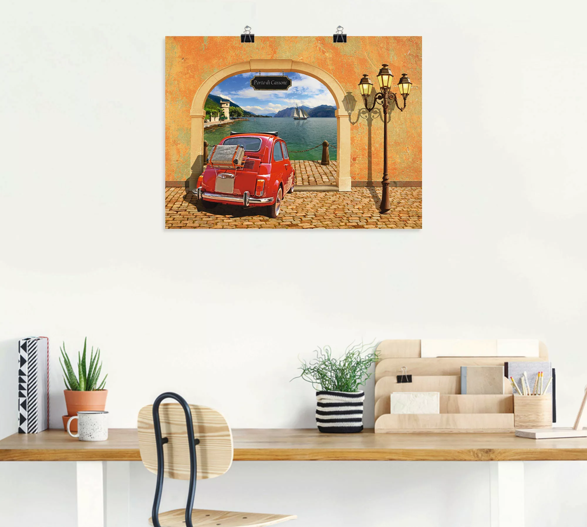 Artland Wandbild »Kleiner italienischer Hafen«, Auto, (1 St.) günstig online kaufen