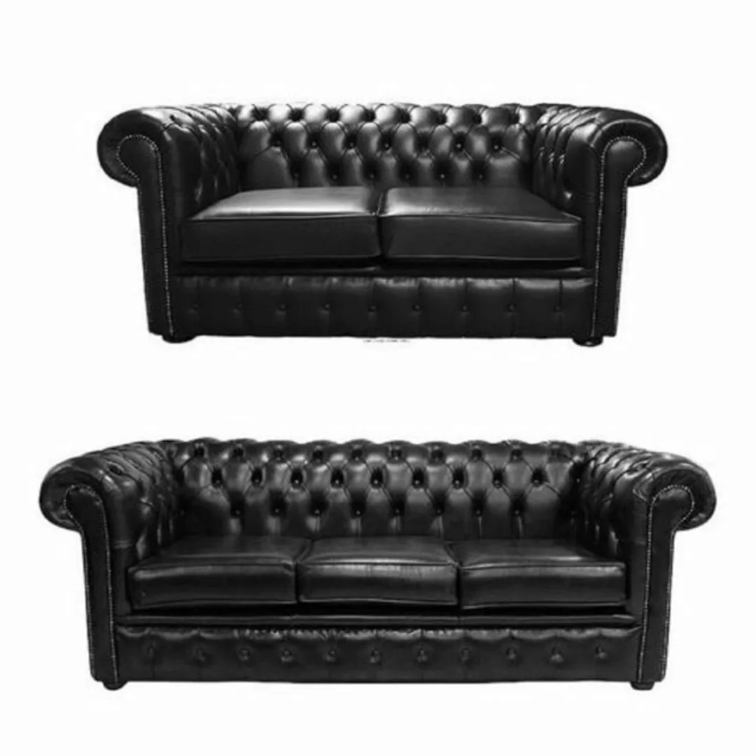 JVmoebel Sofa Chesterfield Sofagarnitur 3+2 Sitzer Couch Sofa Set 100% Lede günstig online kaufen
