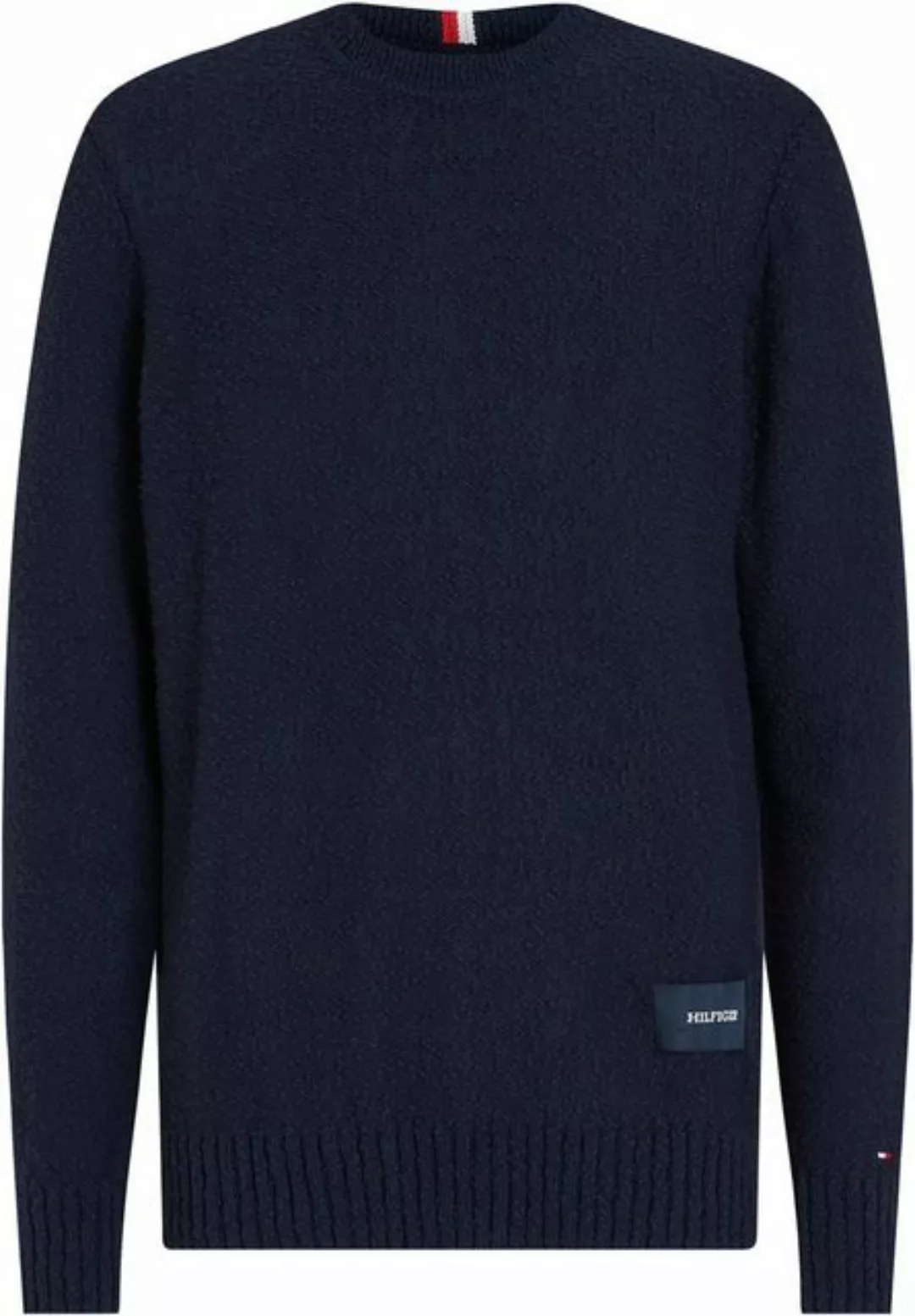 Tommy Hilfiger Strickpullover SLUB YARN C NK mit Logostickerei am Ärmel günstig online kaufen