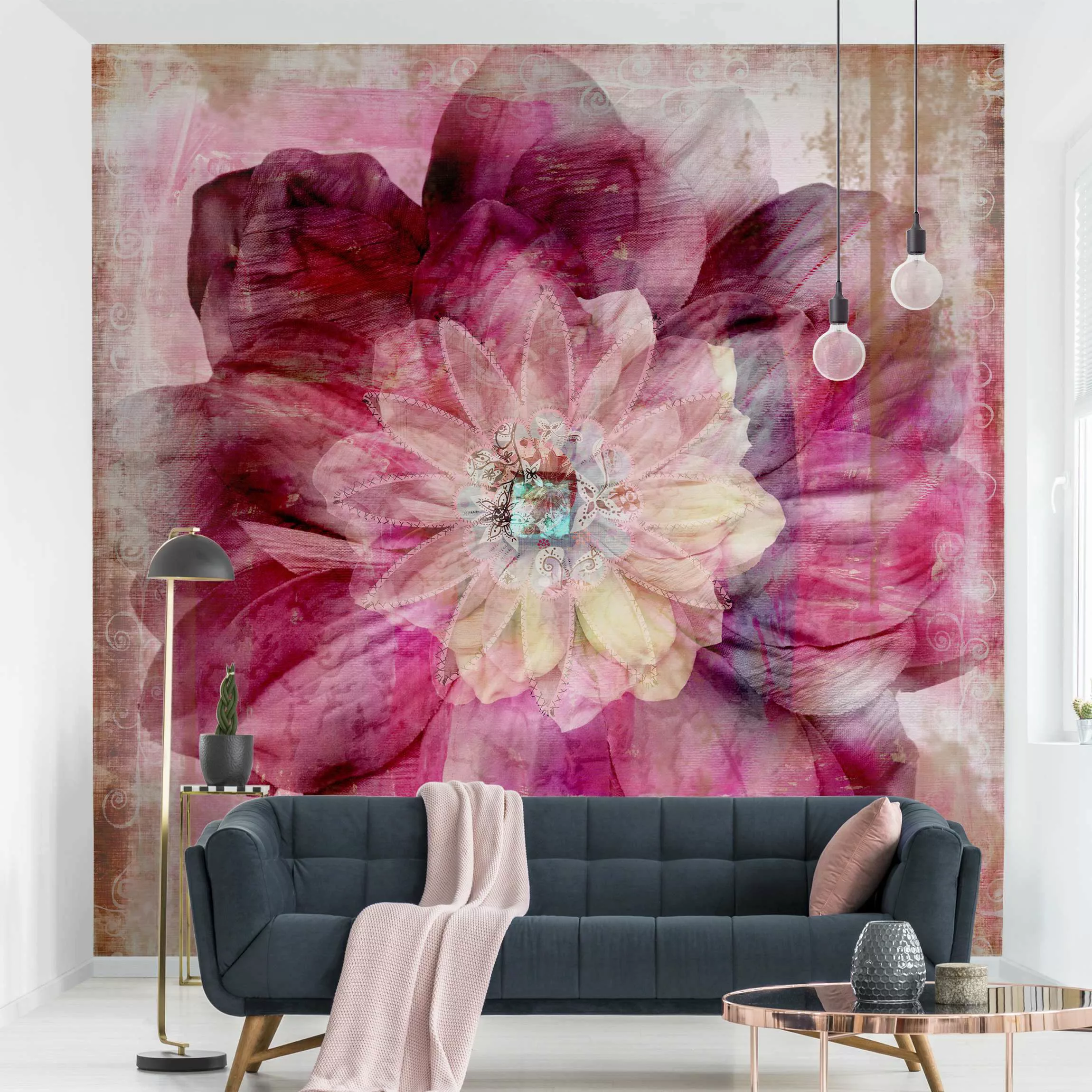 Fototapete Grunge Flower günstig online kaufen