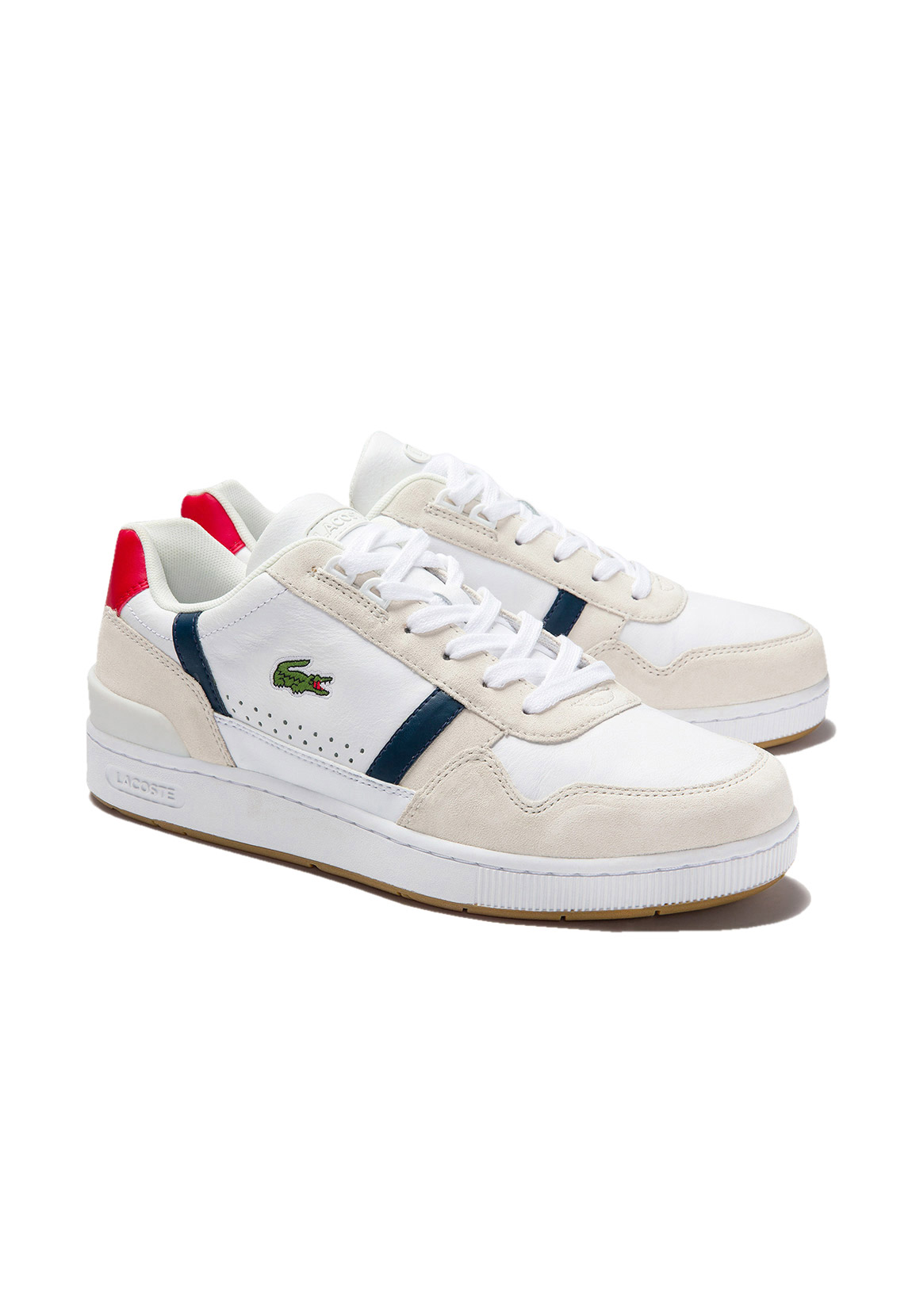 Lacoste Herre Sneaker T-CLIP 7-40SMA0048407 WHT/NVY/Red Weiß günstig online kaufen