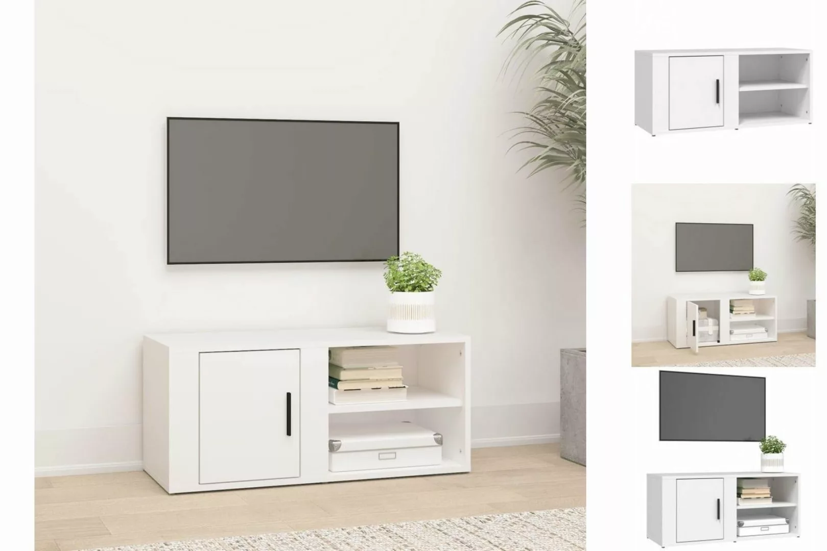 vidaXL TV-Schrank TV-Schrank Weiß 80x31,5x36 cm Holzwerkstoff TV-Lowboard F günstig online kaufen