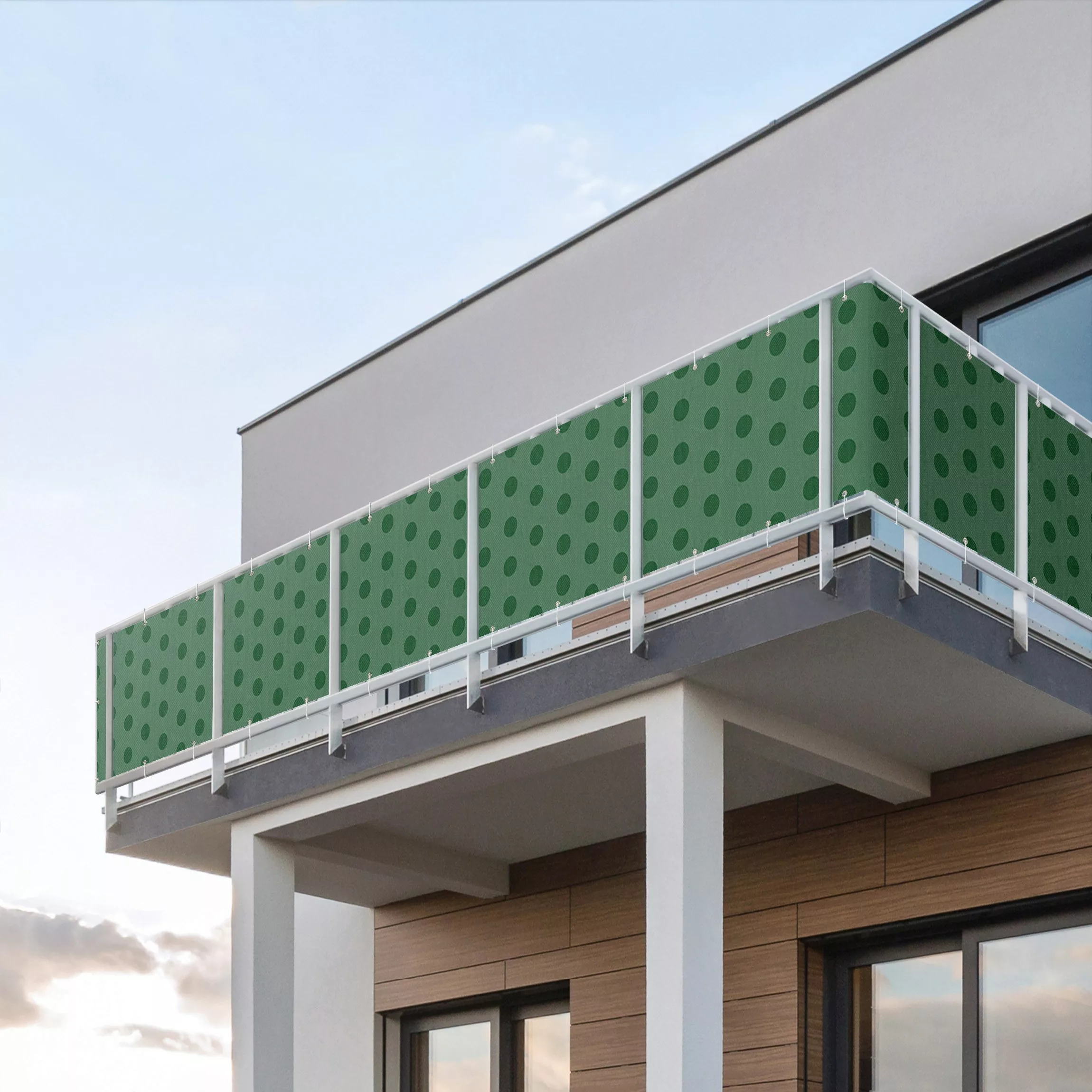Balkon Sichtschutz Punkte in Waldgrün günstig online kaufen