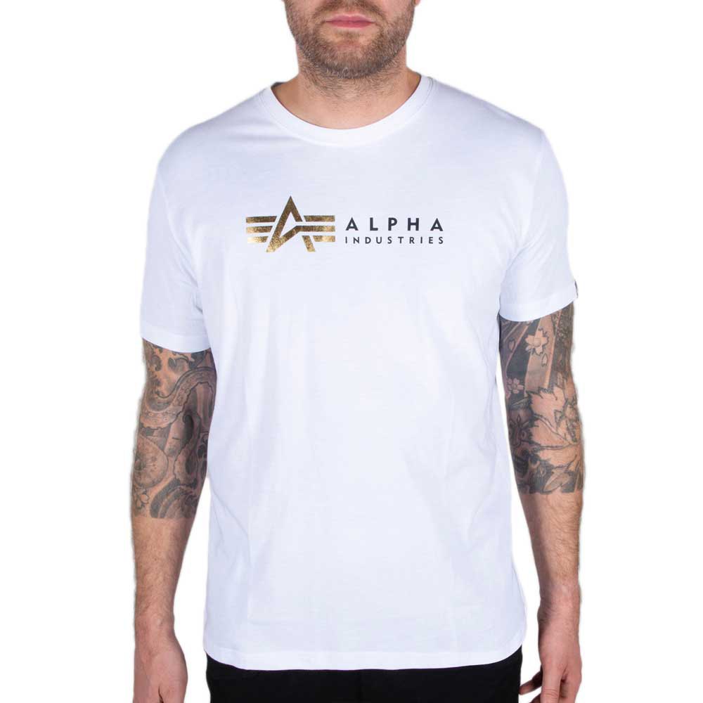 Alpha Industries Label Foil Print Kurzärmeliges T-shirt S White günstig online kaufen