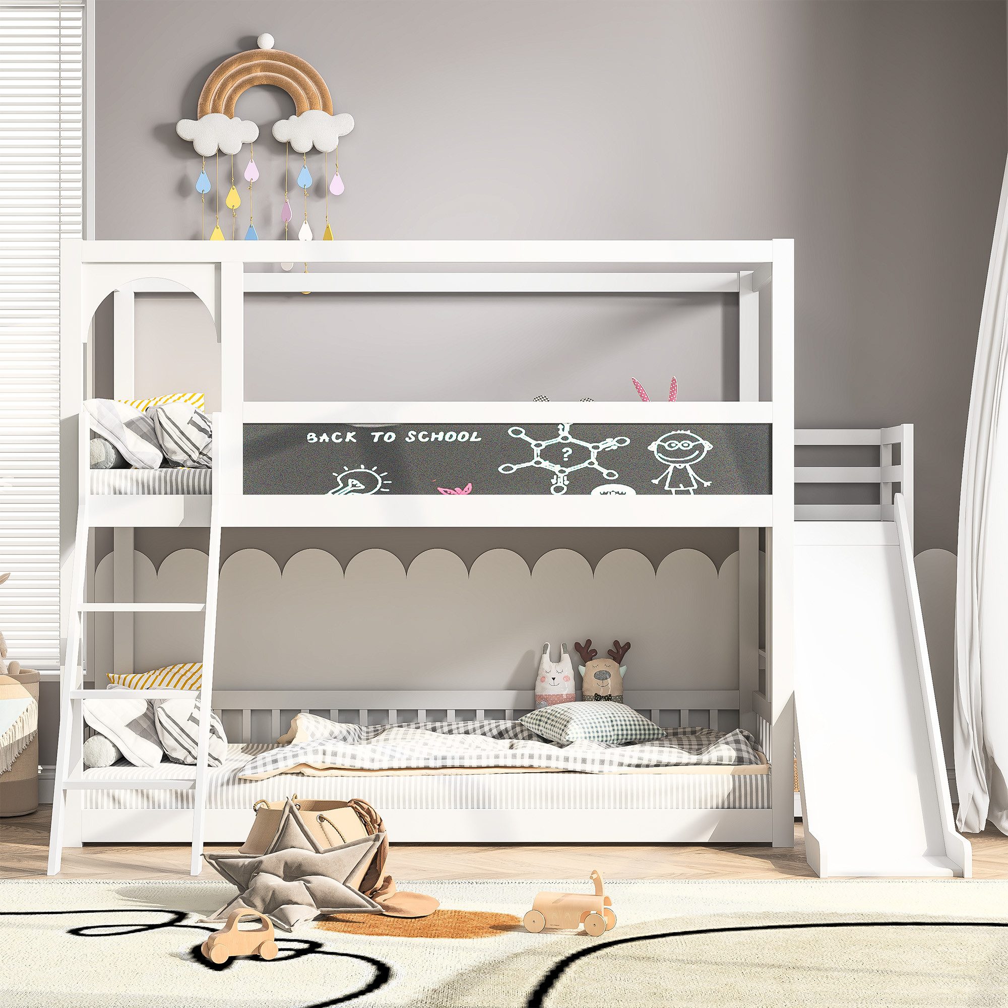 FUROKOY Kinderbett Kinderbett 90x200 cm, Bodenbett günstig online kaufen