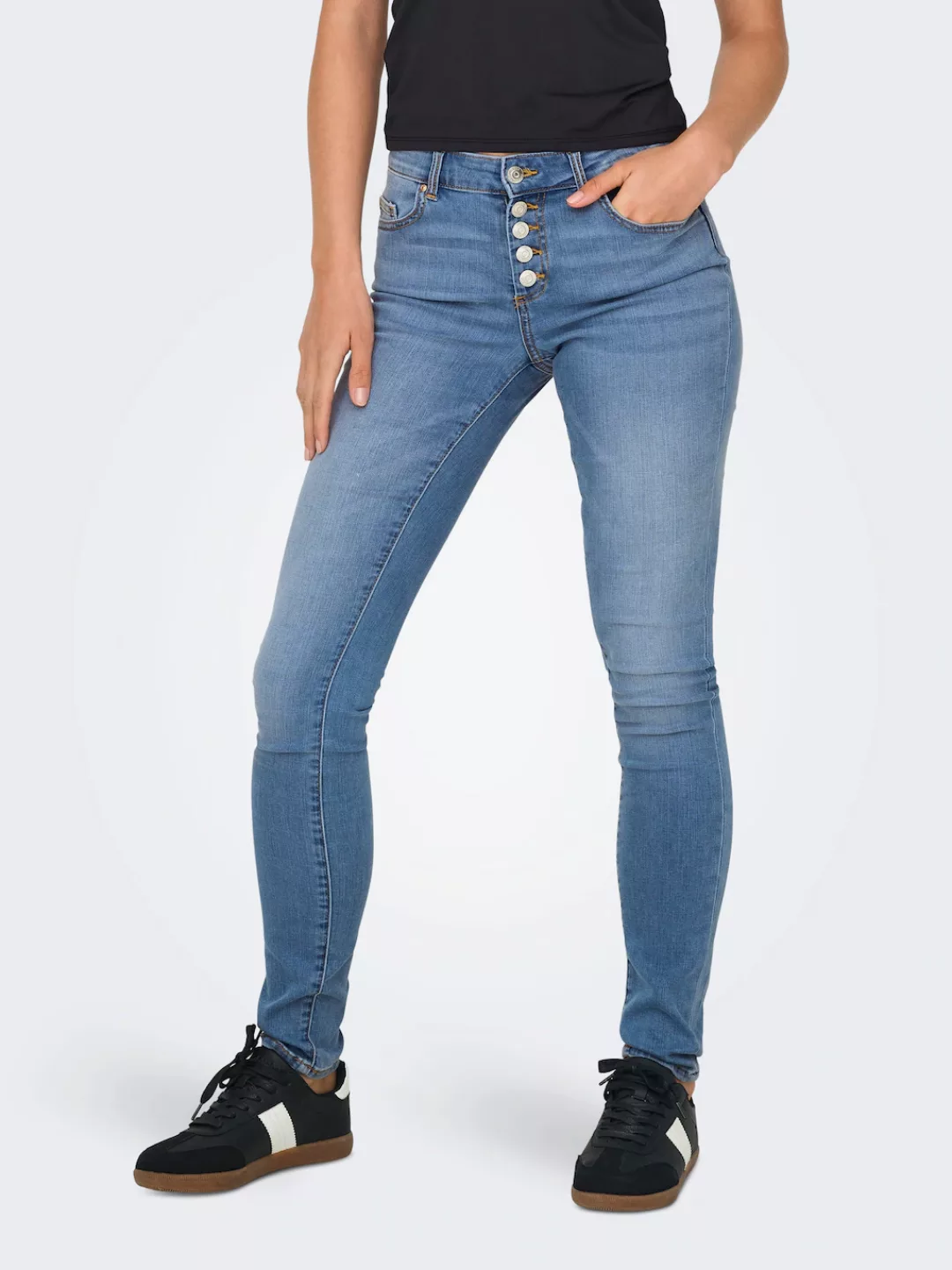 ONLY Skinny-fit-Jeans ONLHUSH MID SK VIS BUTTON DNM BOX X günstig online kaufen