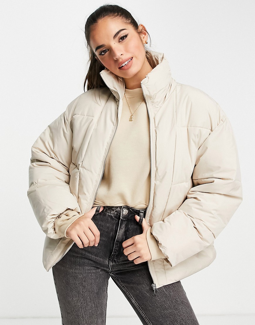 Pimkie – Pufferjacke aus recyceltem Polyester in Creme-Neutral günstig online kaufen