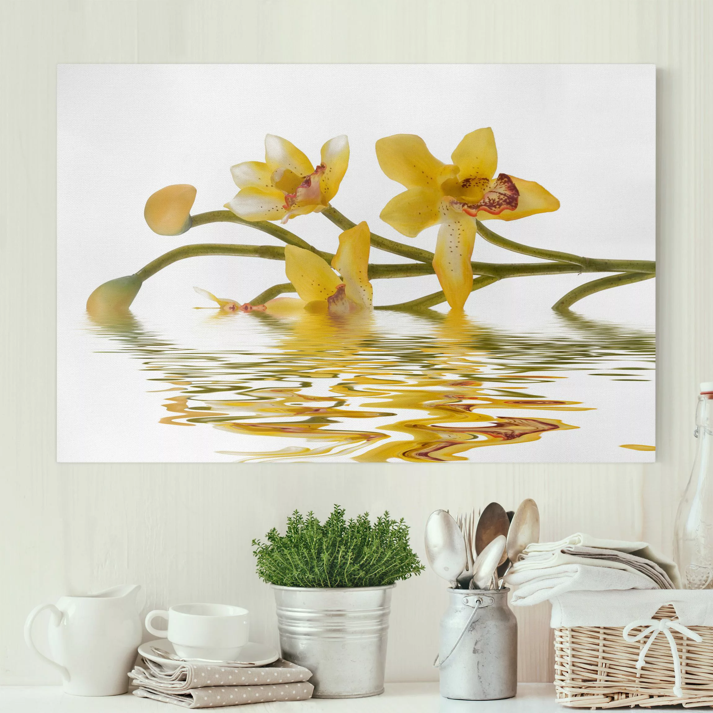 Leinwandbild Blumen - Querformat Saffron Orchid Waters günstig online kaufen